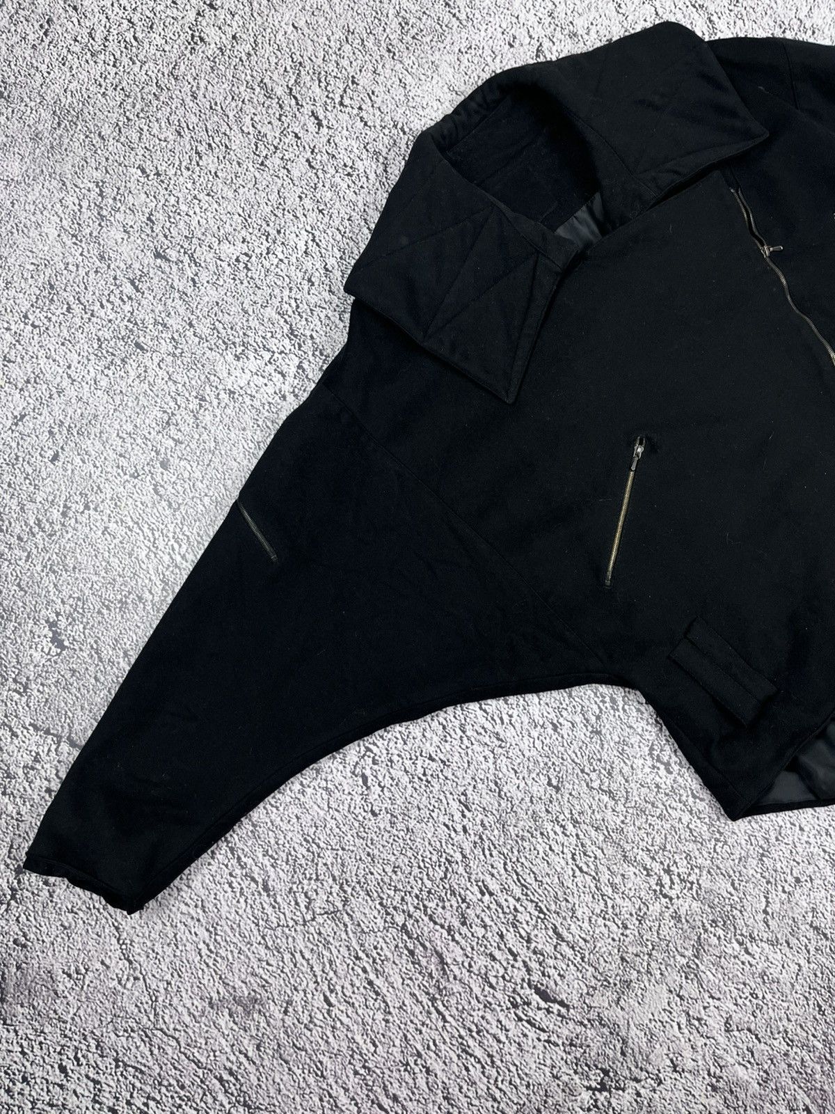 Japanese Brand Vintage Italian Wool Avant-Garde Jacket Oversized Collar Size S / US 4 / IT 40 - 6 Thumbnail