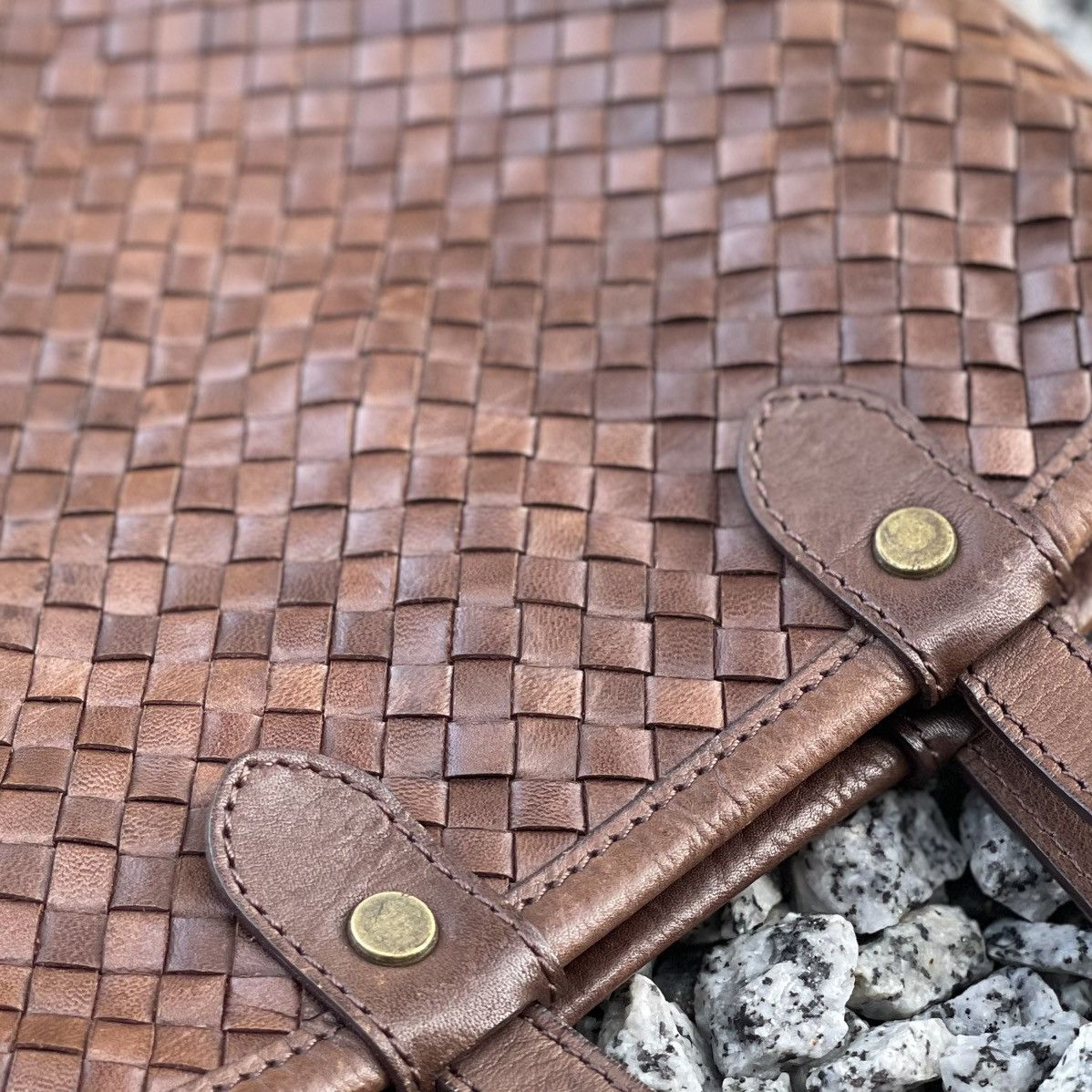 Designer × Japanese Brand Vintage BEAU DESSIN S.A Small Woven Leather Bag Size ONE SIZE - 10 Thumbnail