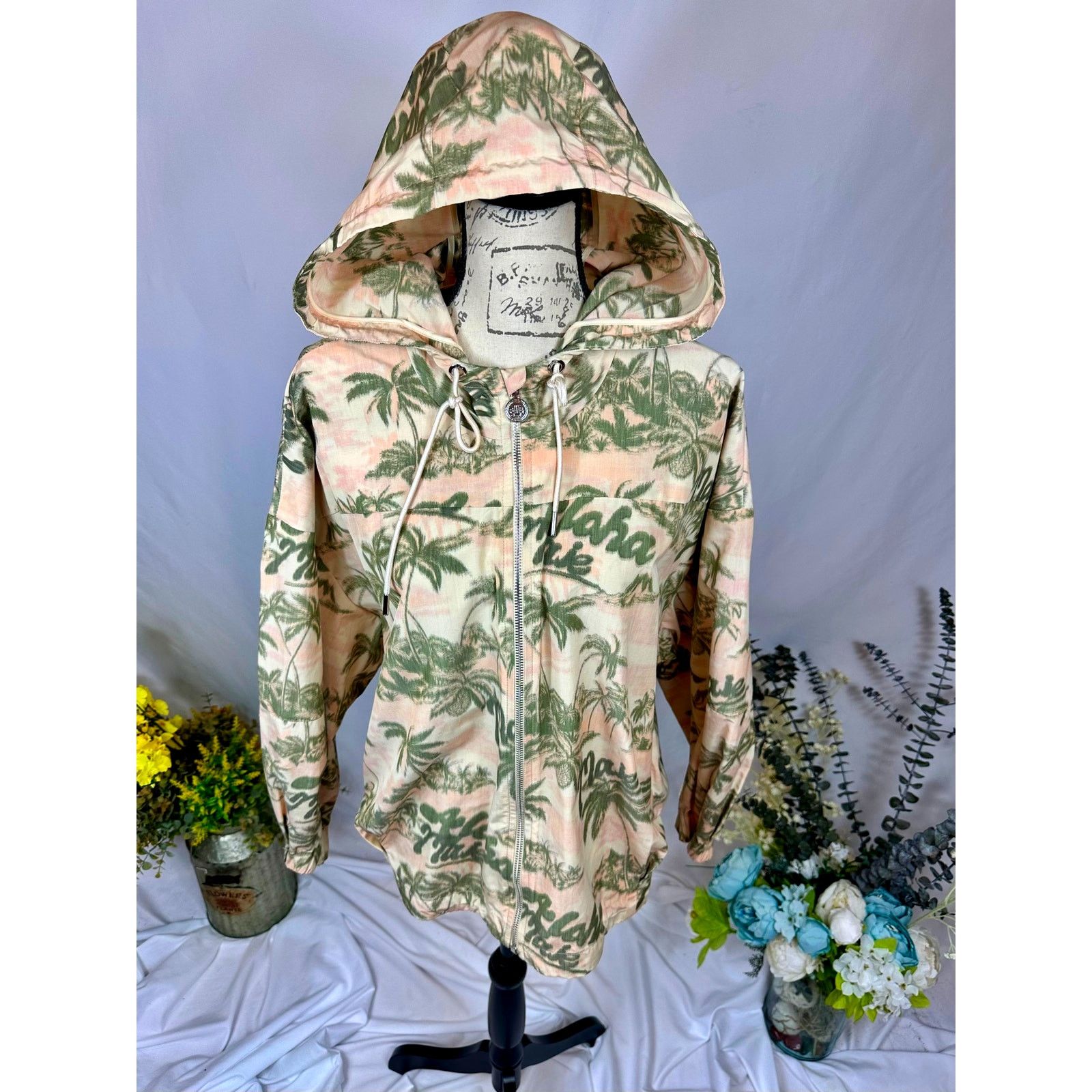 Maje Maje Palm Tree Print Jacket with hood Size 38 (M) Size M / US 6-8 / IT 42-44 - 12 Thumbnail