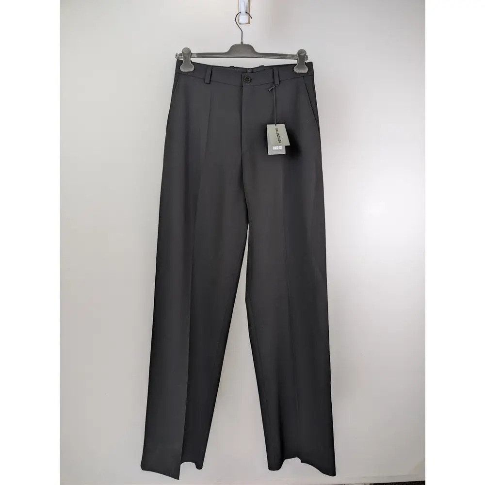 Balenciaga o1rshd1 Unisex Dry Wool Twill Tailored Pants in Black Size US 28 / EU 44 - 20 Thumbnail