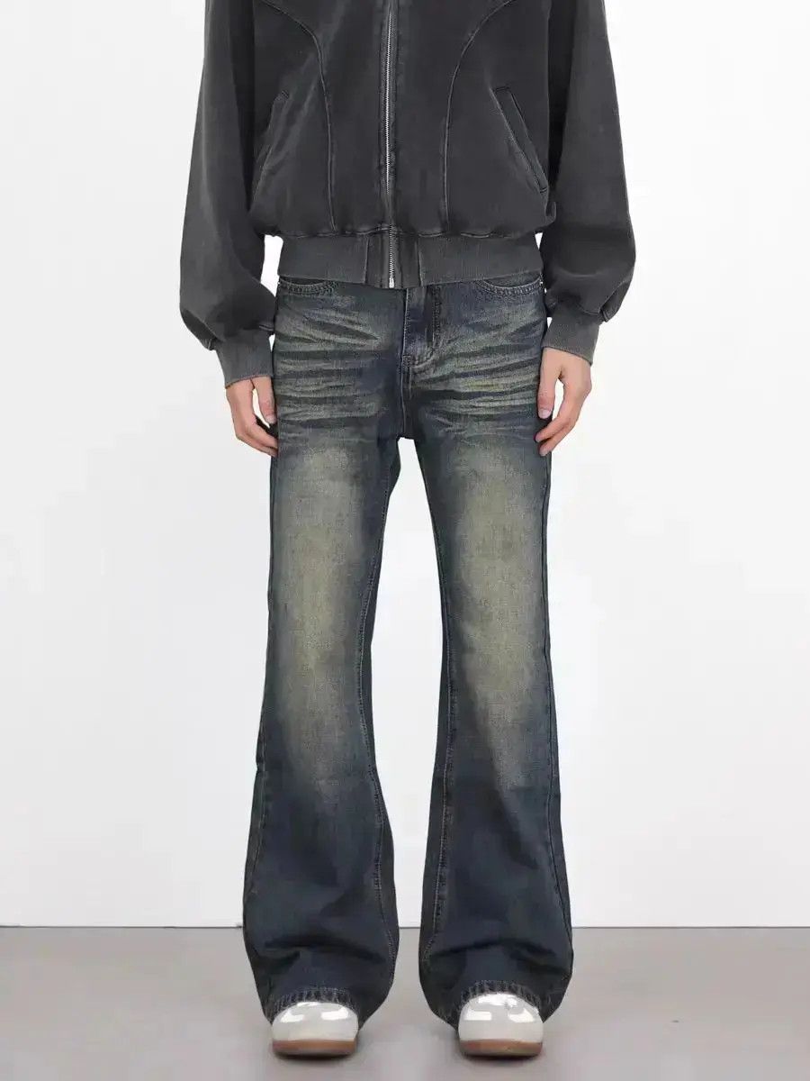 Japanese Brand Vintage Blue Denim Micro Flare Loose Straight Leg Pants Size US 34 / EU 50 - 1 Thumbnail