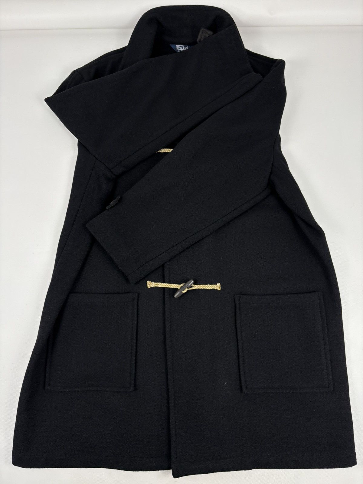 Polo Ralph Lauren DEADSTOCK 90’s POLO RL Admiral Wool Black Duffle Toggle Pea Coat Jacket Trench XL Size US XL / EU 56 / 4 - 16 Thumbnail