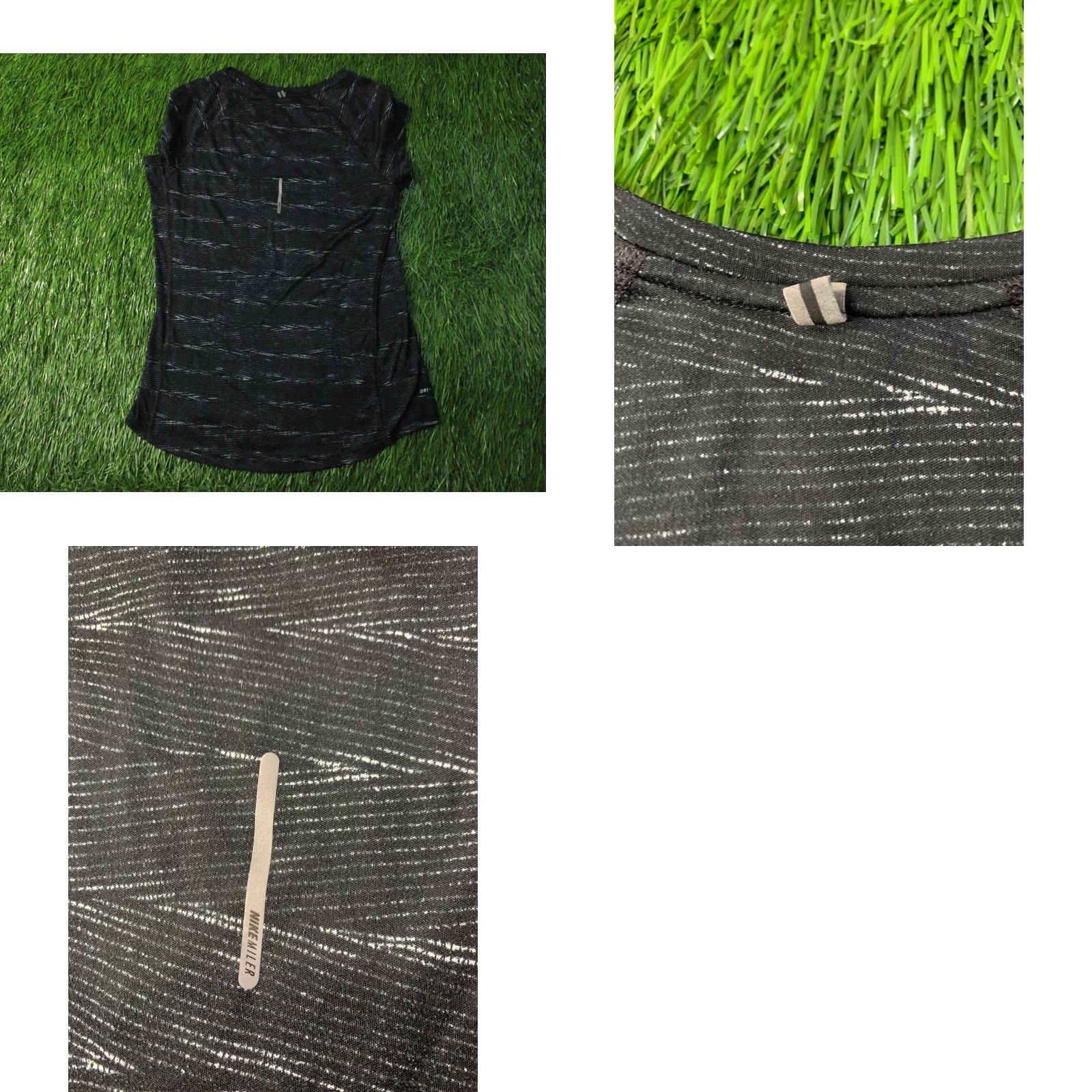 Nike NIKE RUNNING DRI-FIT SHIRT WOMEN T-SHIRT TRAINING Jersey Tee SIZE M Black and White 2015 644701-010 Size M / US 6-8 / IT 42-44 - 8 Thumbnail