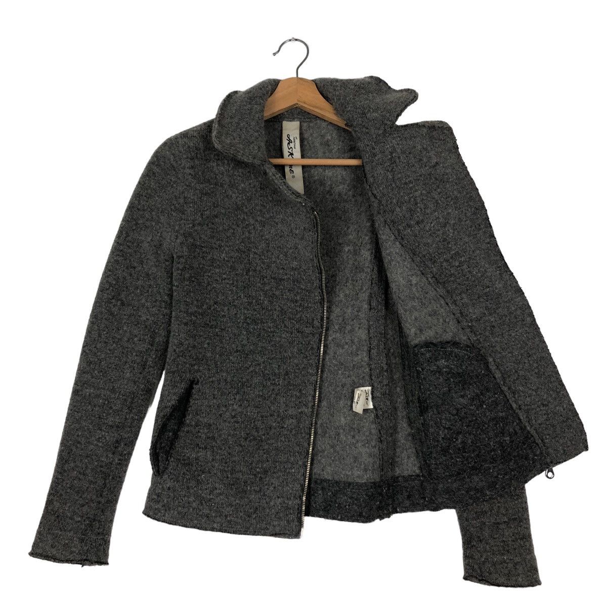 Japanese Brand 🔥Rare Asymmetric Biker Zipper Jacket Wool Ask Me Italy Made Size US S / EU 44-46 / 1 - 8 Thumbnail