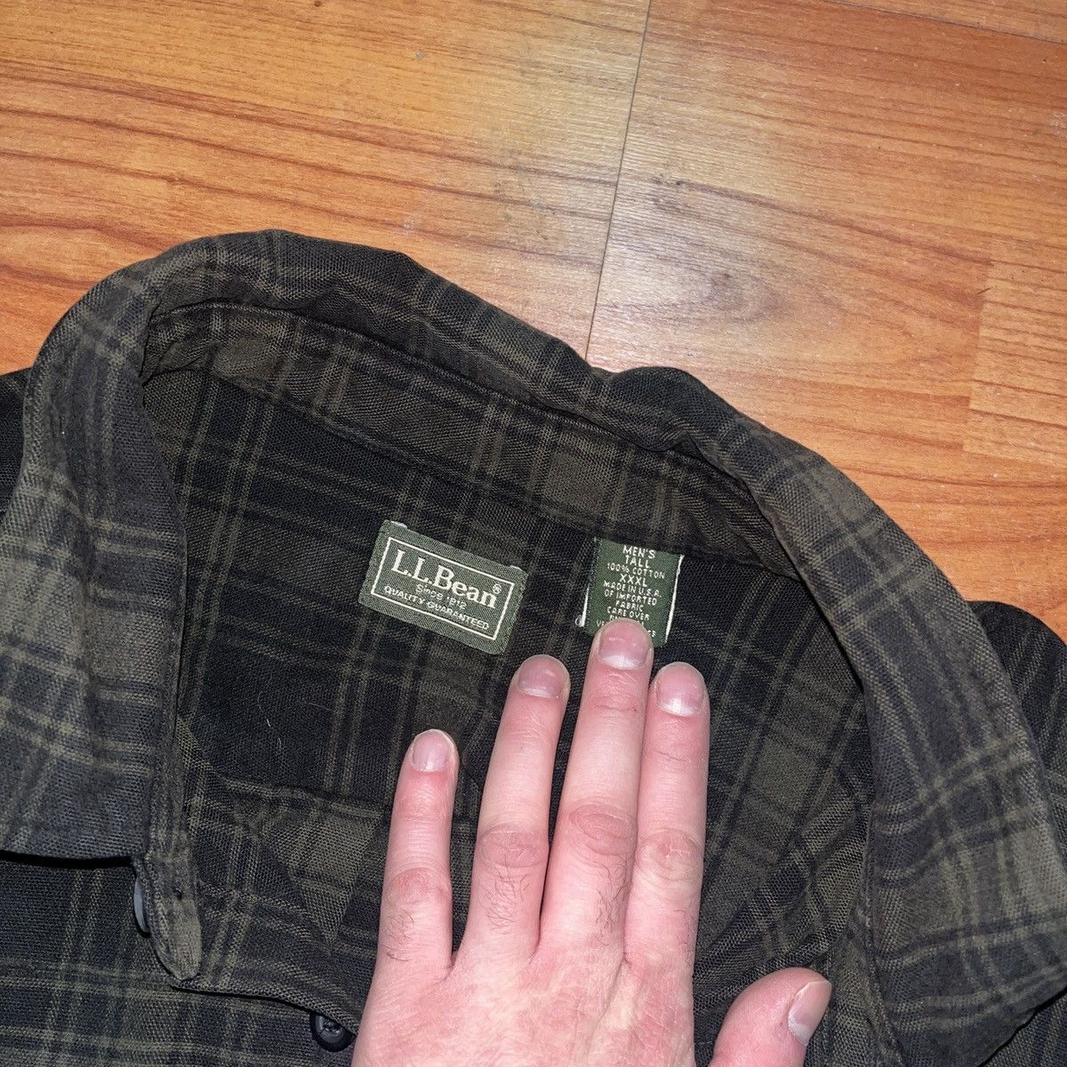L.L. Bean Vintage LL Beanie XXXL Tall Flannel Shirt Made In USA Size US XXL / EU 58 / 5 - 2 Thumbnail