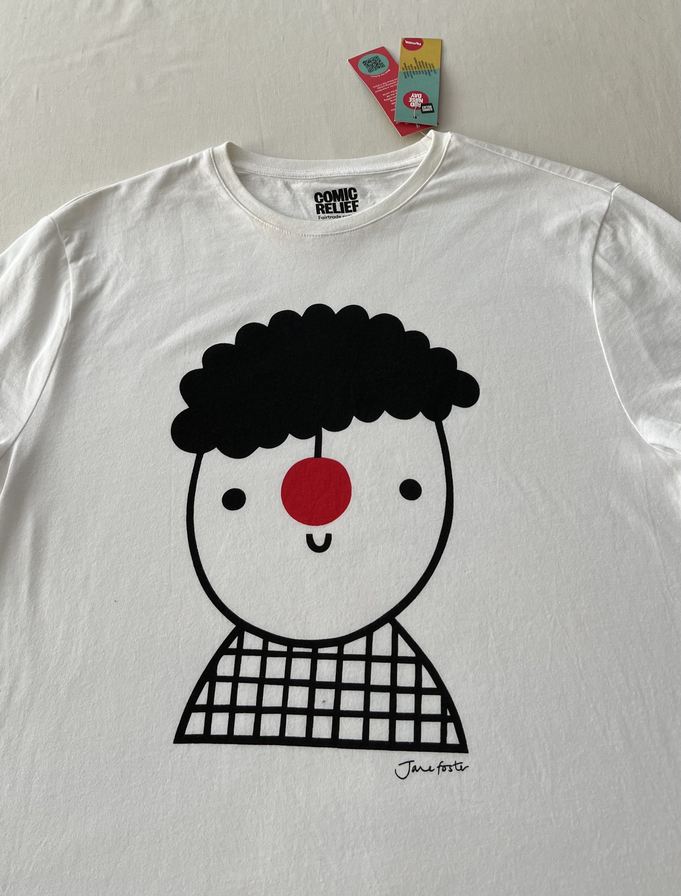 Arts & Science Comic Relief Jane Foste Art Design White T-shirt Size US XS / EU 42 / 0 - 3 Thumbnail