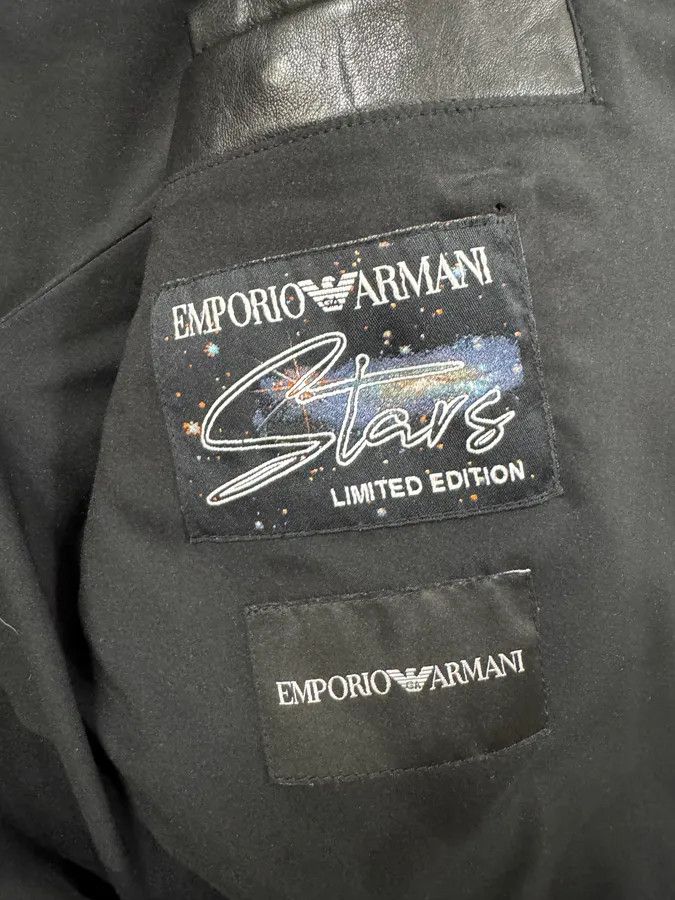 Emporio Armani FW2020 Emporio Armani Black Leather Crystal-Embellished Asymmetrical Zip Jacket Size US S / EU 44-46 / 1 - 7 Thumbnail
