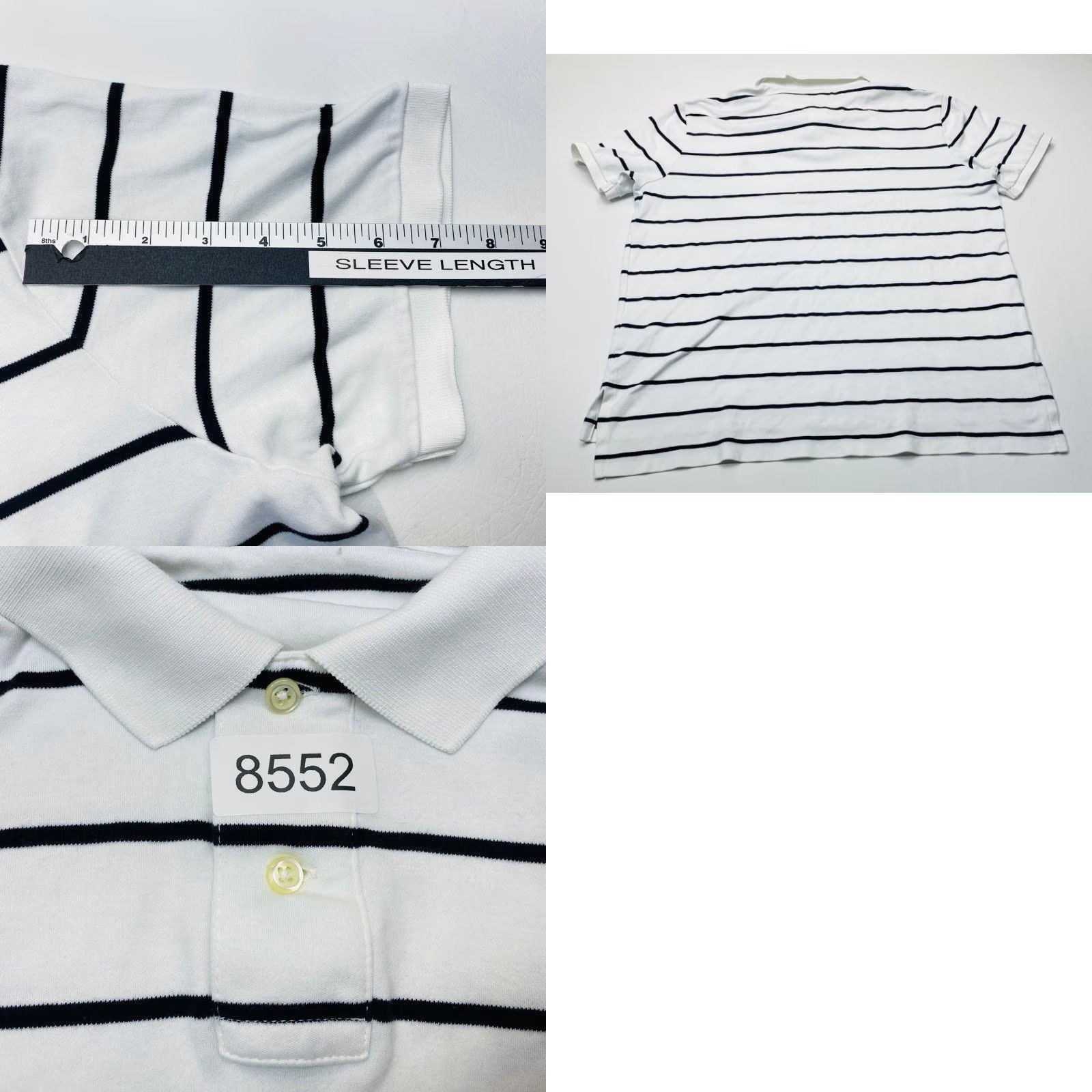 Polo Ralph Lauren Polo Ralph Lauren Performance Polo Shirt White Black Striped Mens Size XL 8552 Size US XL / EU 56 / 4 - 8 Thumbnail
