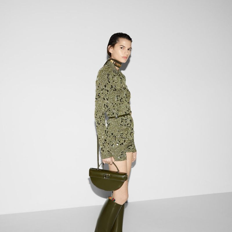 Gucci o1la5ras0526 Size: OS / Small Half-Moon Top Handle Bag Green Size ONE SIZE - 3 Thumbnail