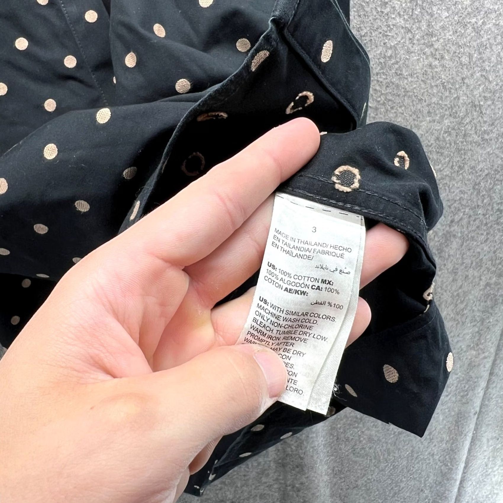 Vintage Chico's Shirt Womens 3 Black Button Down Preppy Non-Iron Space Dots Shirt Blouse Women Casual Party/Cocktail Travel Size XS / US 0-2 / IT 36-38 - 7 Thumbnail