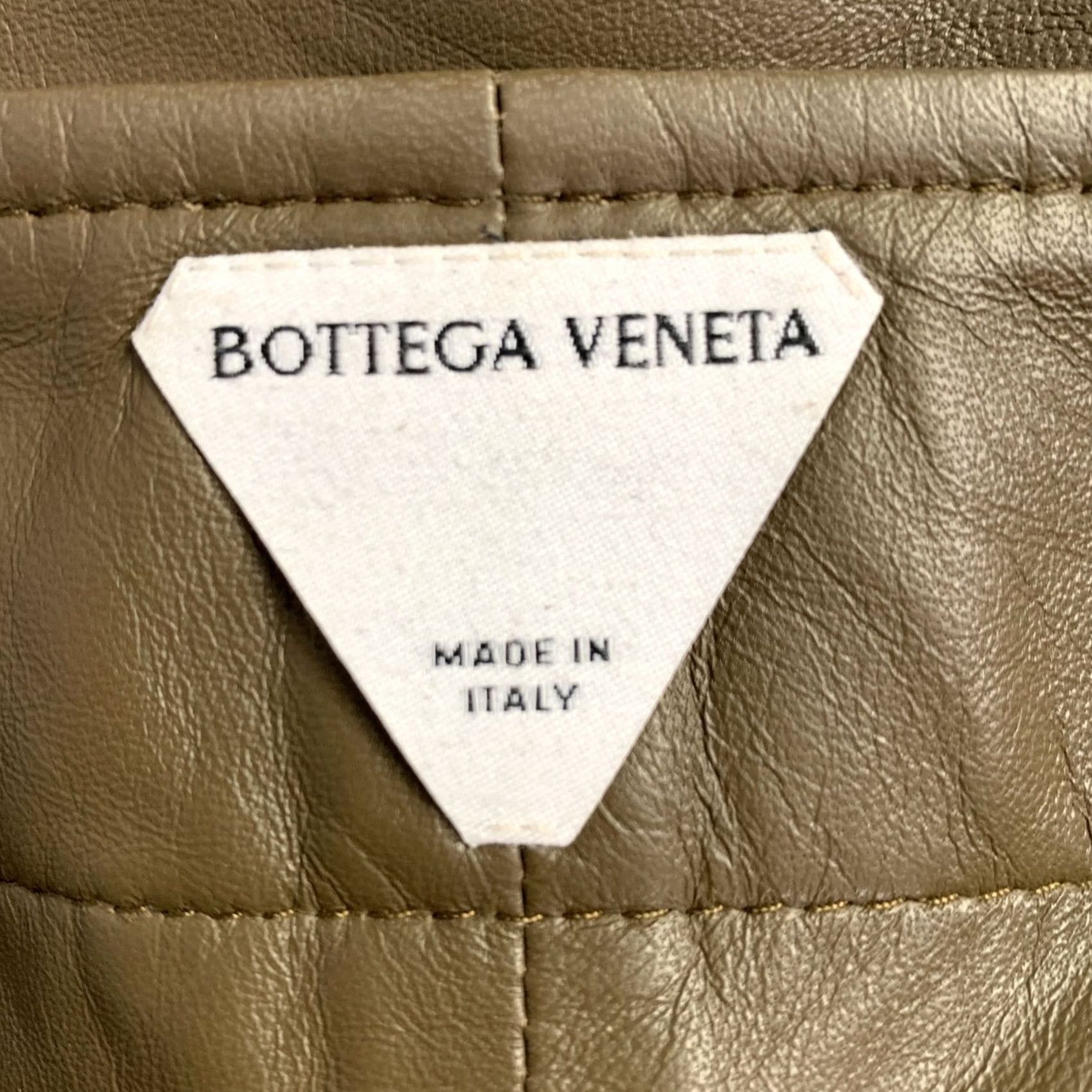 Bottega Veneta BOTTEGA VENETA Green Olive Lambskin Leather Pencil Skirt Size 2 Women Size 26" / US 2 / IT 38 - 3 Thumbnail