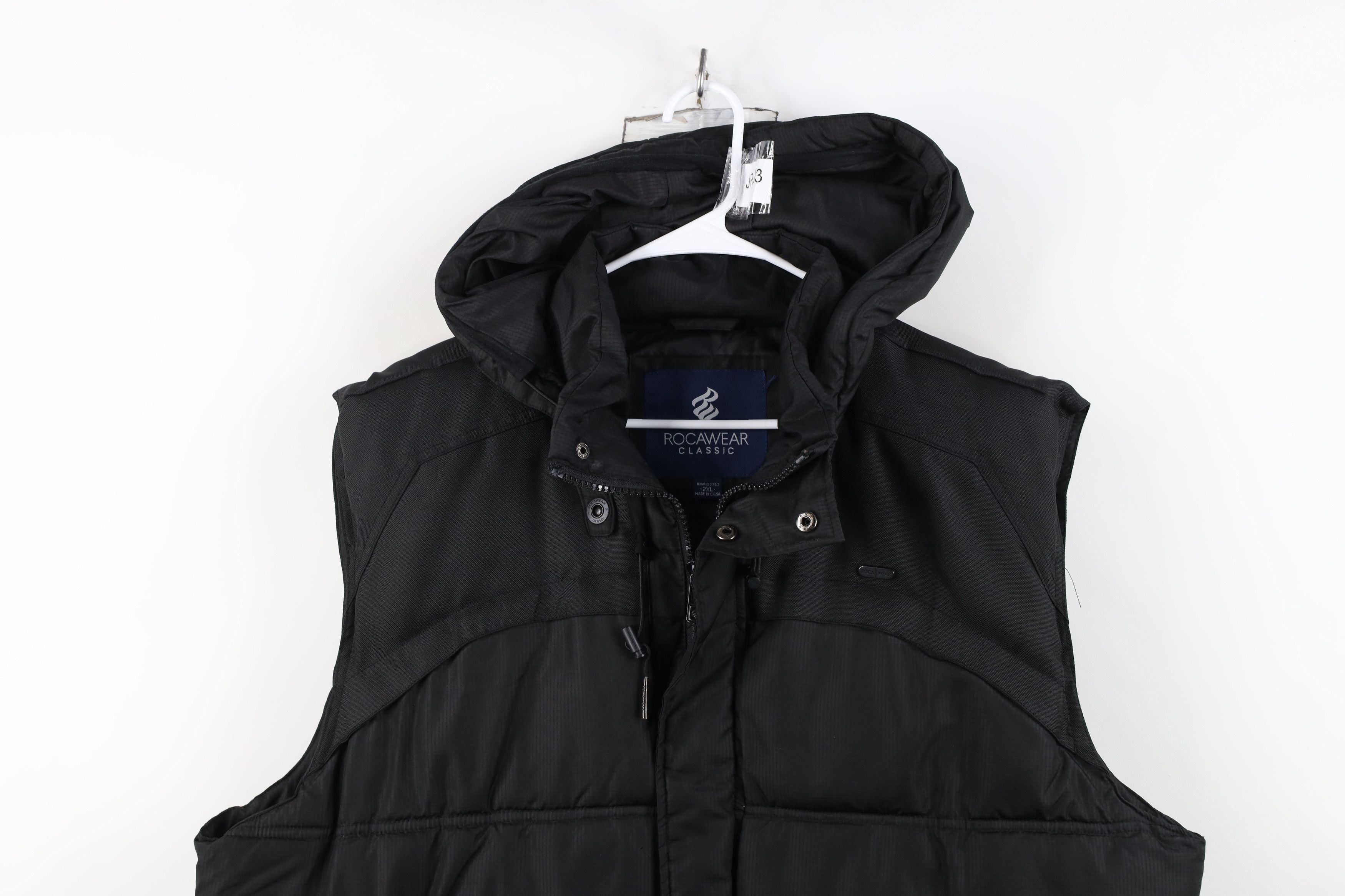 Rocawear Vintage Rocawear Full Zip Hooded Puffer Vest Jacket Black Size US XXL / EU 58 / 5 - 2 Thumbnail