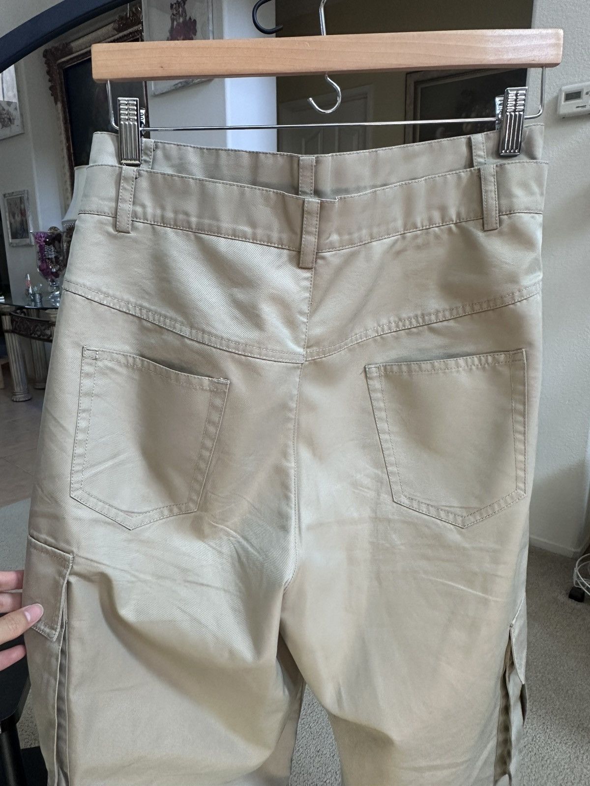 Feng Chen Wang FENG CHEN WANG Beige Cotton Cargo Pants Size Small Size US 30 / EU 46 - 6 Thumbnail
