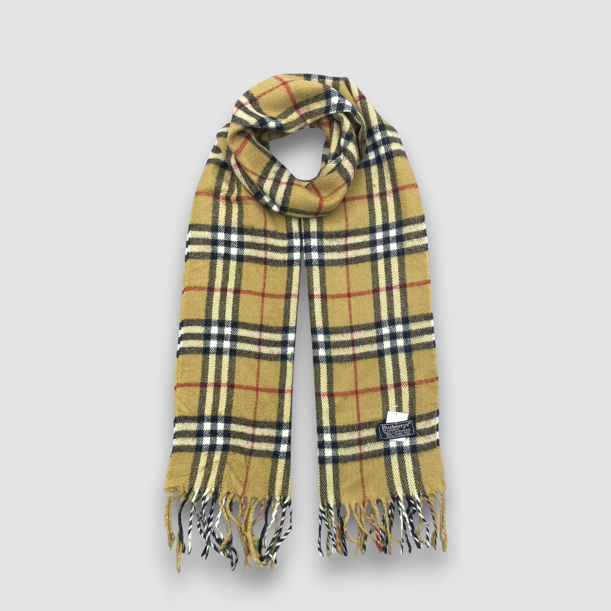 Burberry Vintage Burberry Scarf Muffler Wool Check Plaid Scarves Size ONE SIZE - 1 Thumbnail