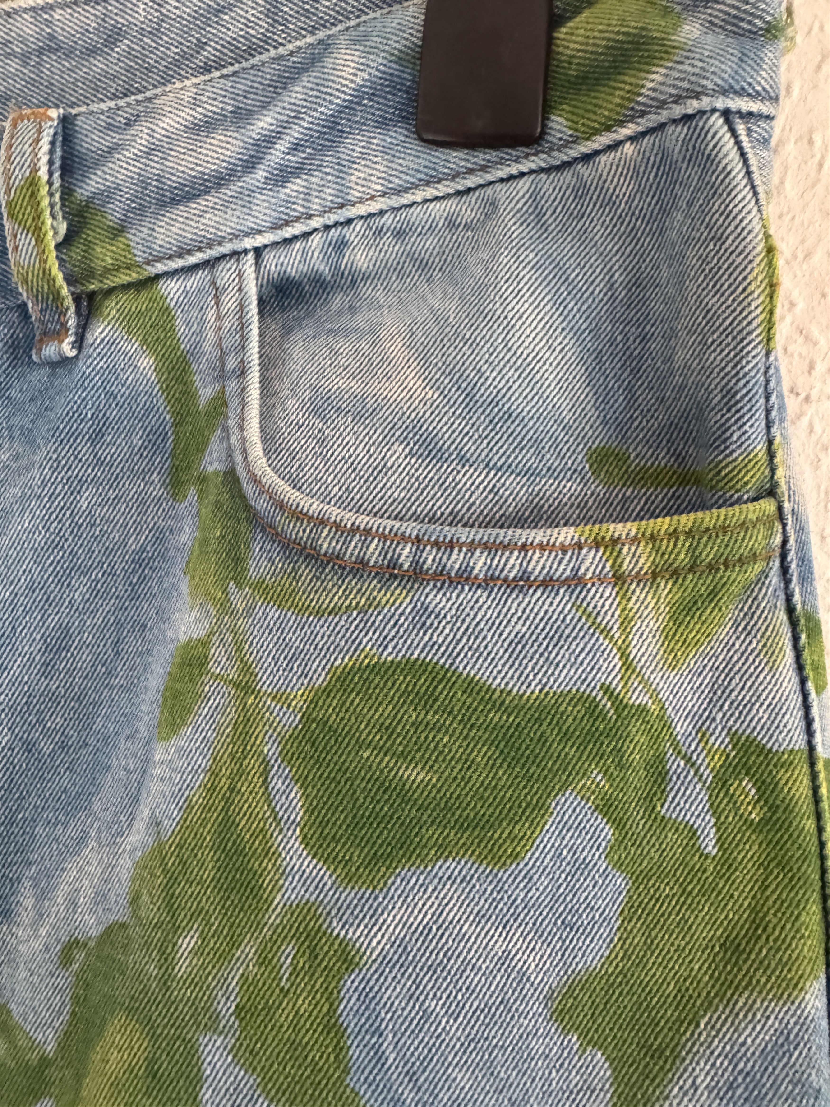 Balenciaga Oversized Earth Print Denim Jeans Size US 30 / EU 46 - 8 Thumbnail