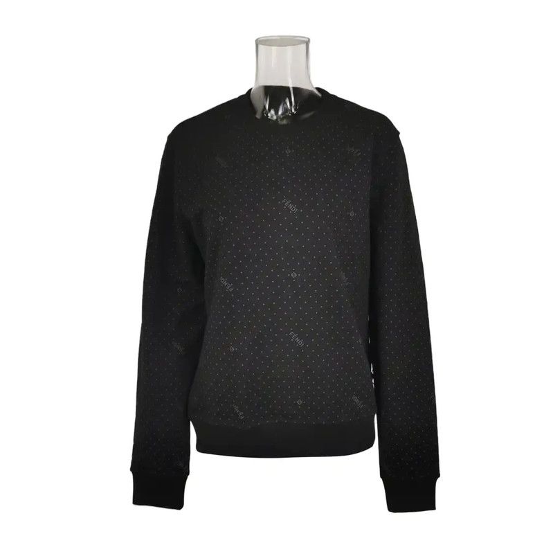 Fendi Fendi Black Logo Embroidery Men's Sweatshirt 0089 Size US S / EU 44-46 / 1 - 1 Thumbnail