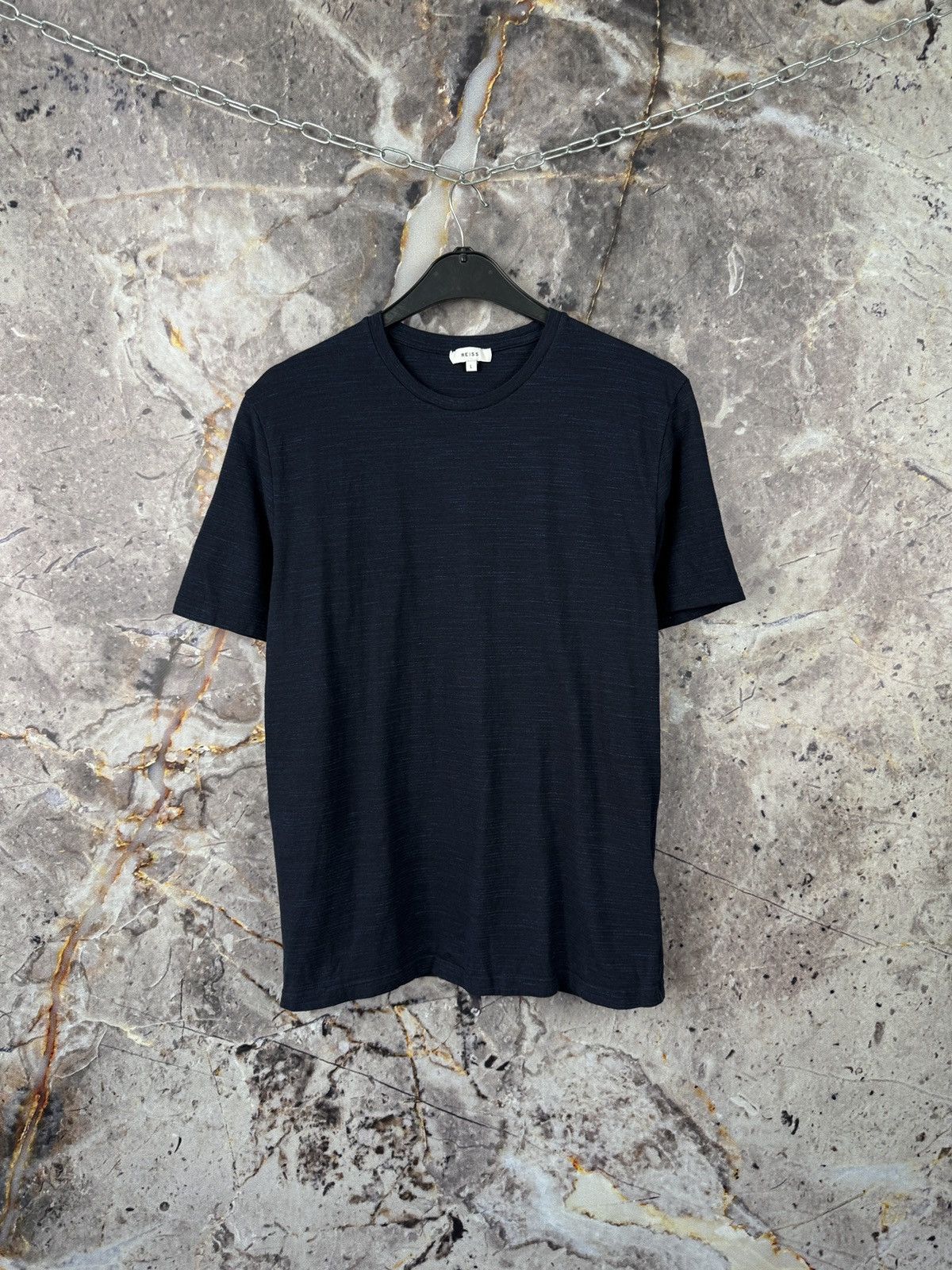 Cos Reiss Navy Textured T-Shirt Size Classic Minimalist Style Size US L / EU 52-54 / 3 - 1 Thumbnail