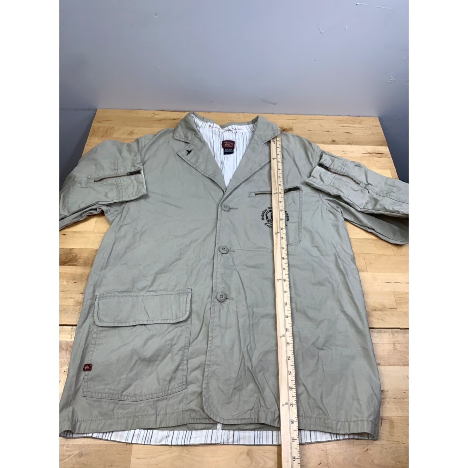 Billabong Billabong Shirt Jacket Womens M Tan Embroidered Skull Floral Y2K 11991 Size M / US 6-8 / IT 42-44 - 3 Thumbnail