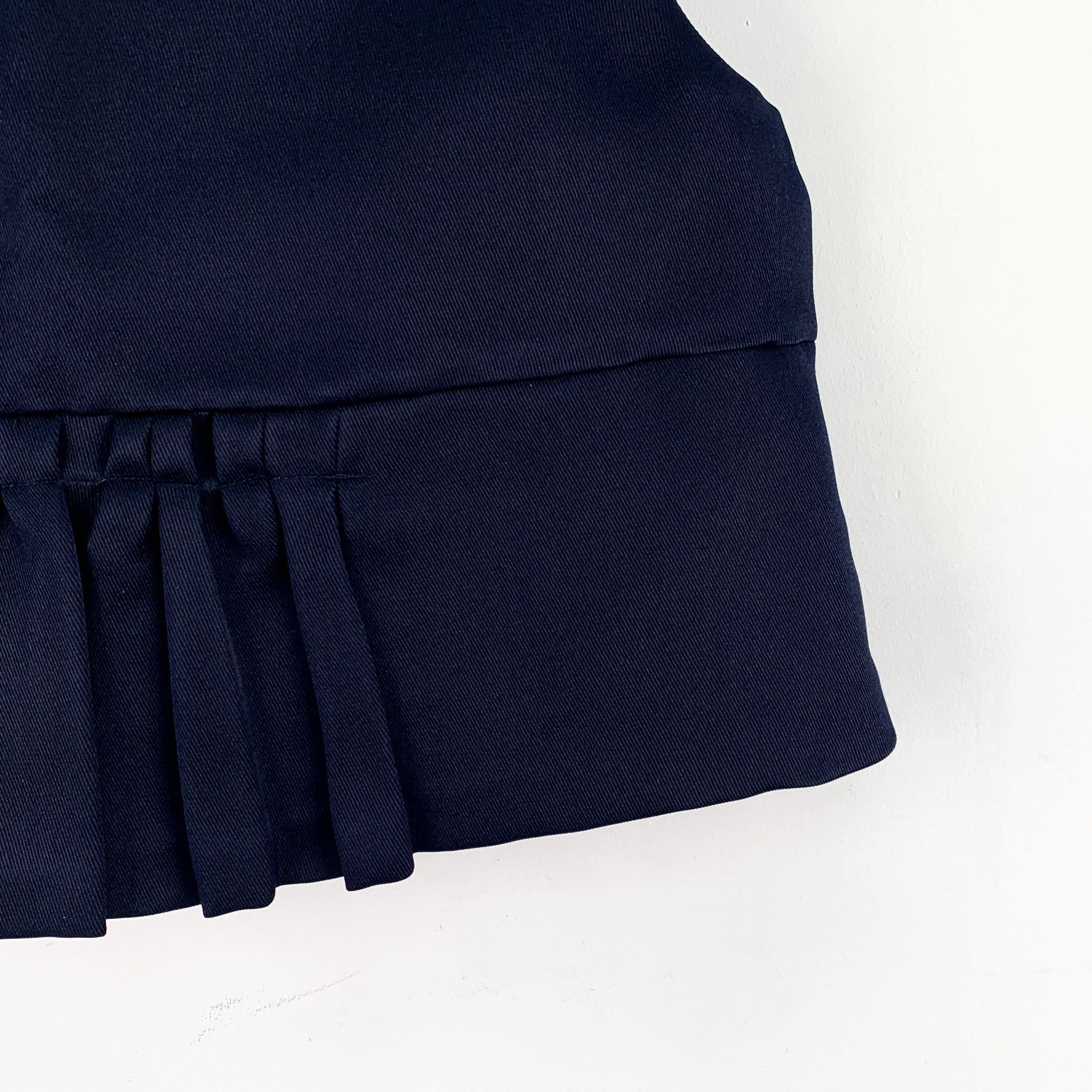Miu Miu Miu Miu Pleated Silk Crop Top Navy (36) Size S / US 4 / IT 40 - 4 Thumbnail