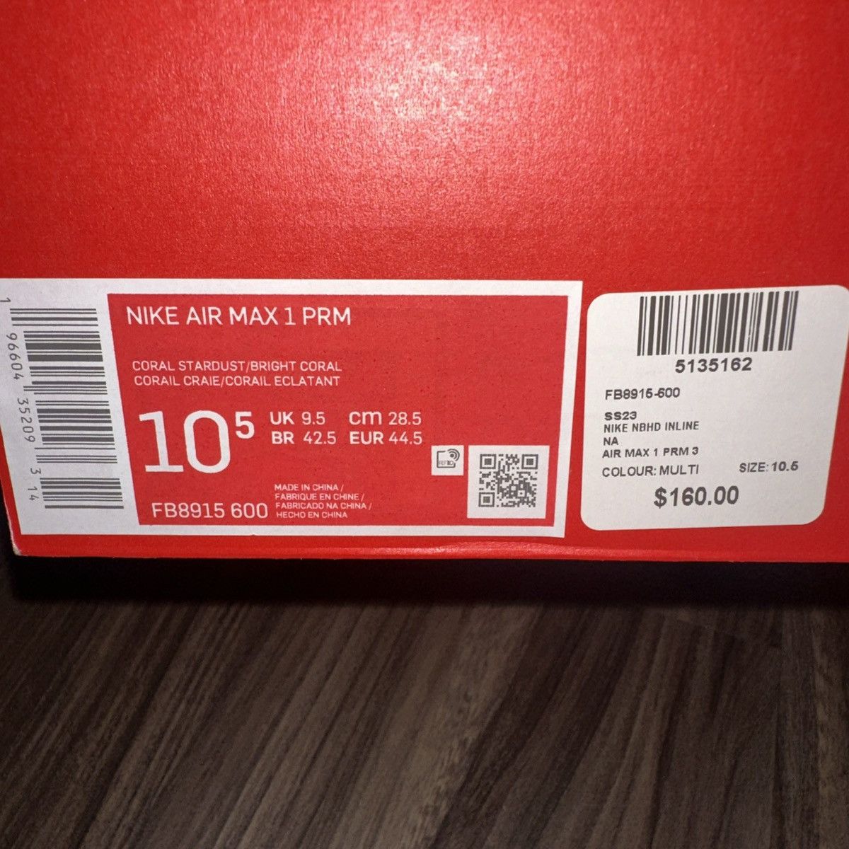 Nike Nike Air Max 1 Premium Corduroy Coral Stardust 2022 M 10.5 Size US 10.5 / EU 43-44 - 11 Thumbnail