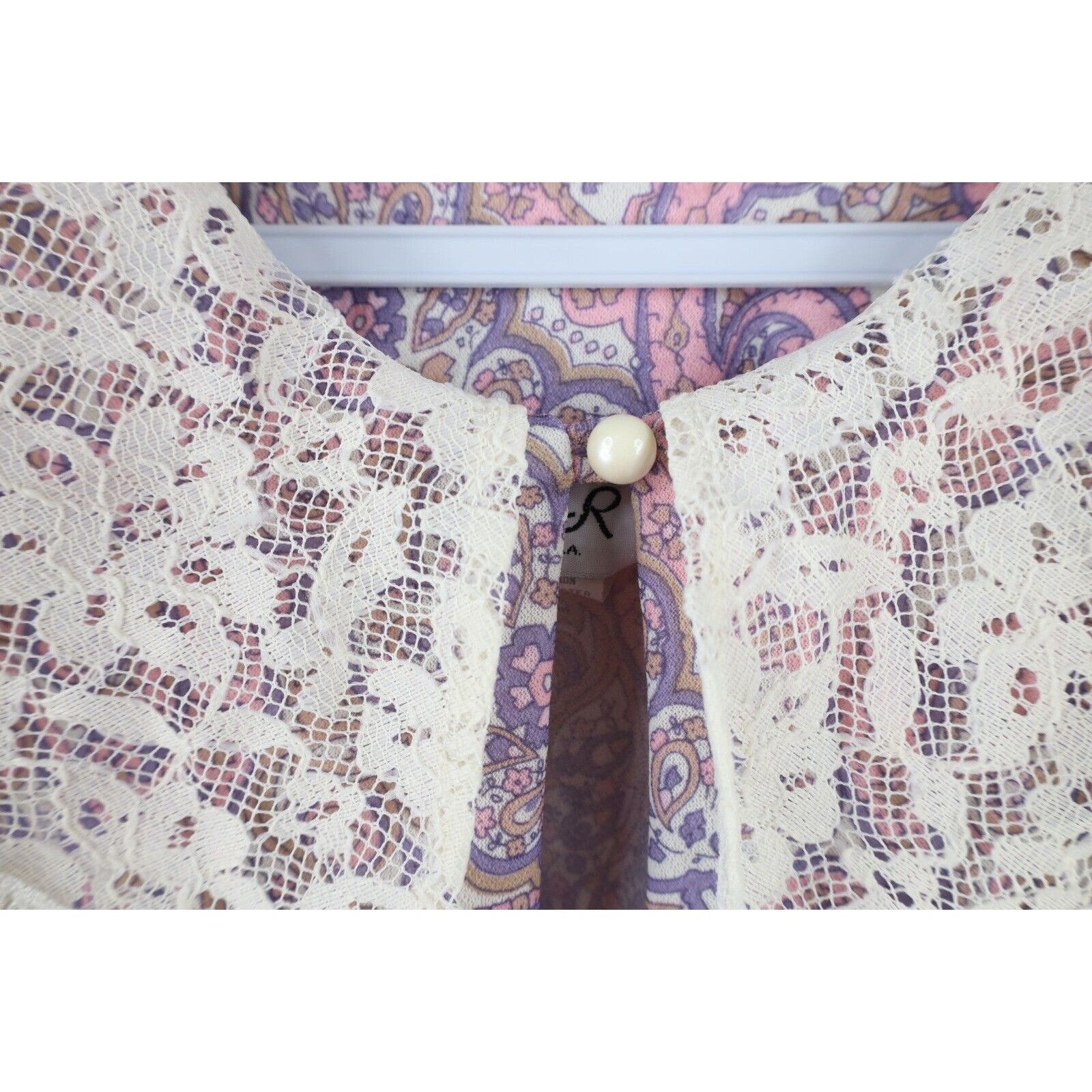 Vintage Vintage 70s Country Primitive Lace Collar Kni Size XL / US 12-14 / IT 48-50 - 7 Thumbnail