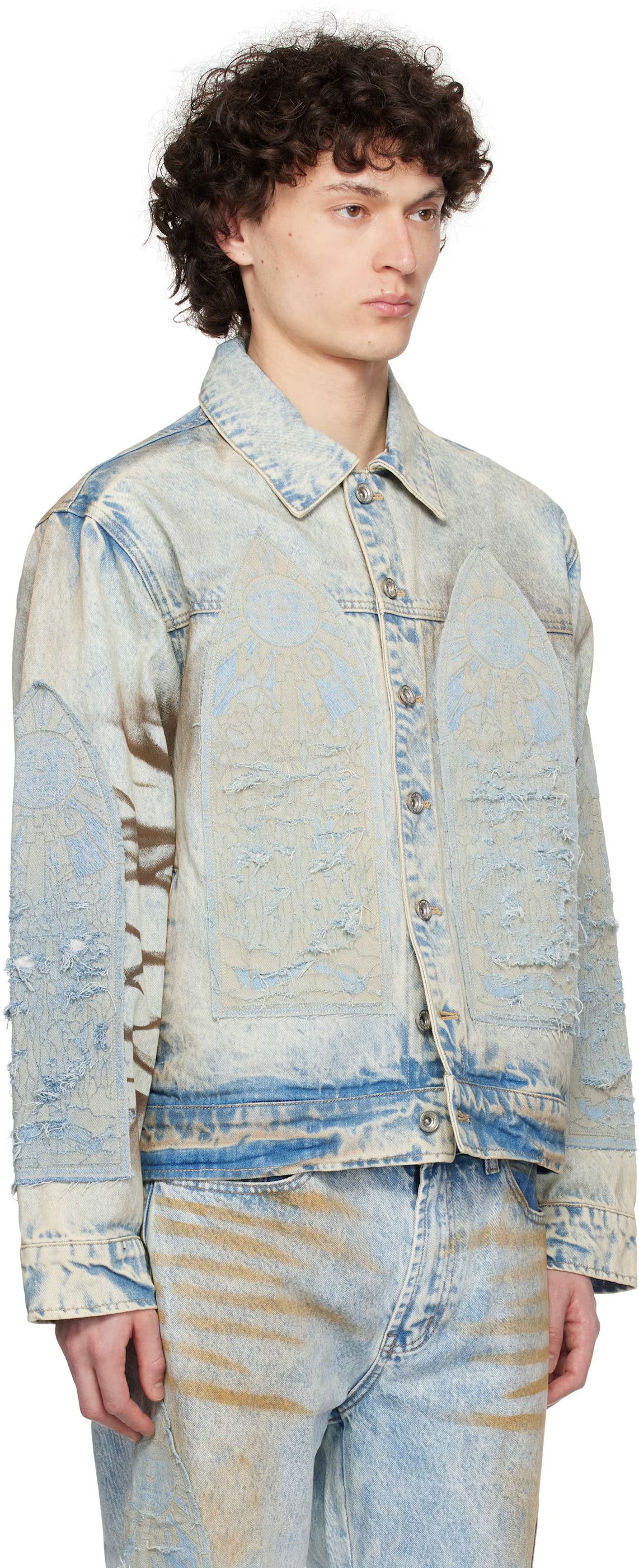 Who Decides War o1h1sh10525 Mechanic Signature Trucker Jacket in Blue Size US XL / EU 56 / 4 - 3 Thumbnail