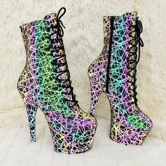 Other Adore 1020REFL Geo Reflective Upper Platform 7" High Heel An Size US 9 / IT 39 - 3 Thumbnail