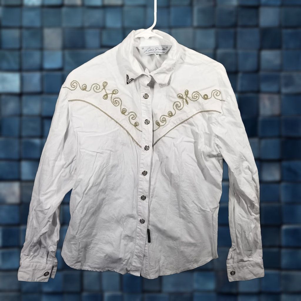 Vintage Lilia Smith Shirt Womens Medium White Western Embroidered Long Sleeve Button-Up Size M / US 6-8 / IT 42-44 - 1 Thumbnail