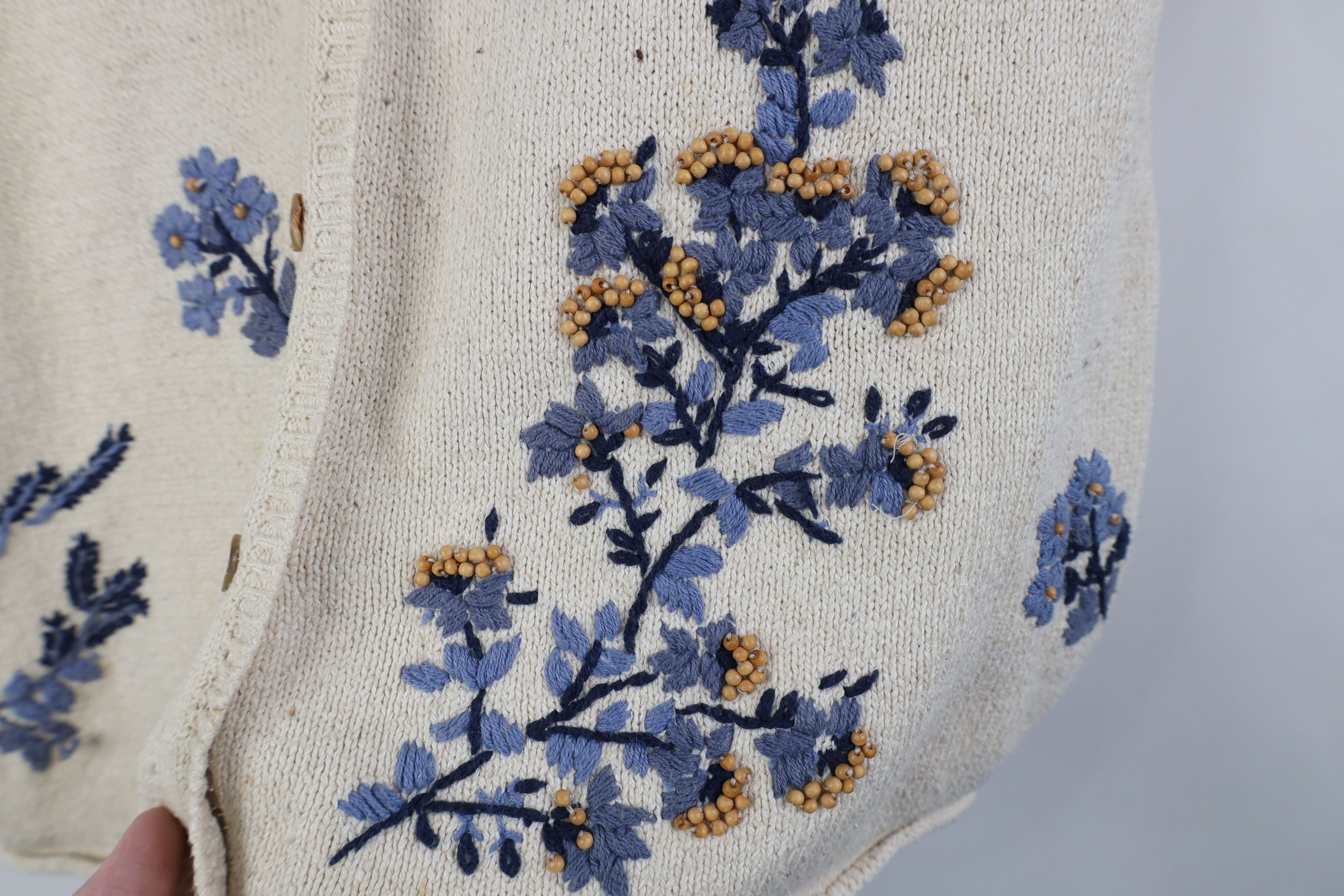 Vintage Vintage 90s Streetwear Flower Silk Blend Knit Sweater Size L / US 10 / IT 46 - 6 Thumbnail