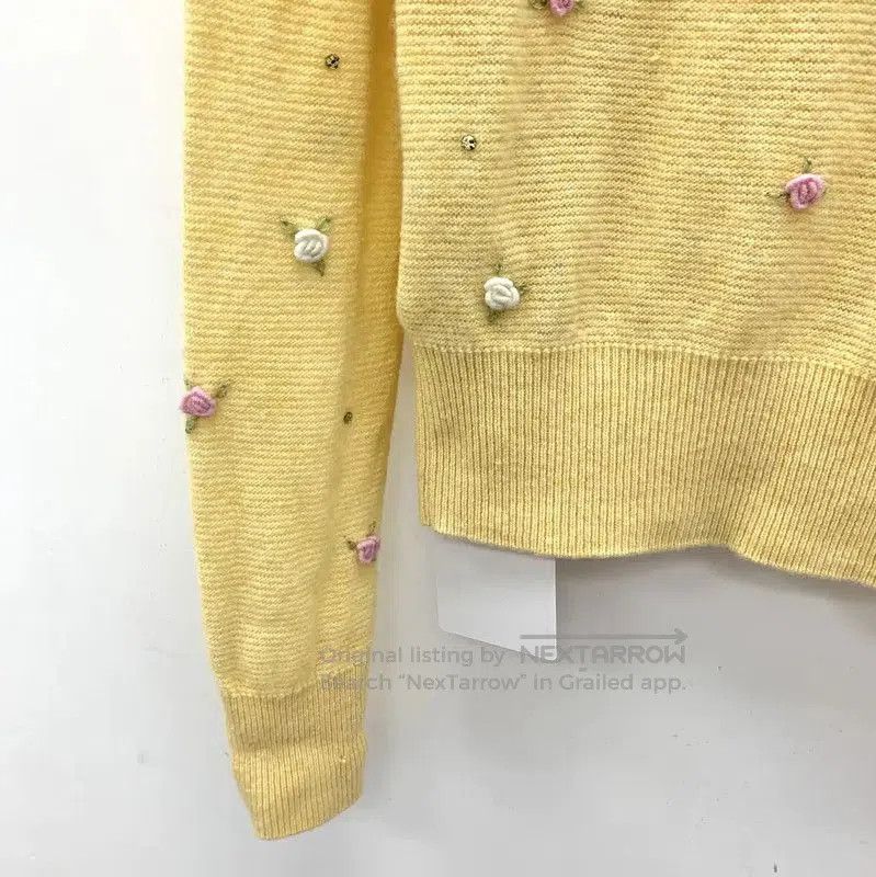 Miu Miu Miu Miu Yellow Wool Sweater with Crochet Collar . Size S / US 4 / IT 40 - 3 Thumbnail