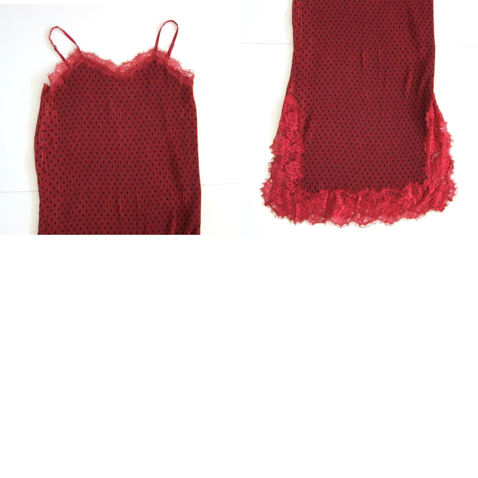 Free People Free People Lingerie Dress Polka Dot Red Spaghetti Strap Ruched Midi Dress Size 4 Womens Size S / US 4 / IT 40 - 8 Thumbnail