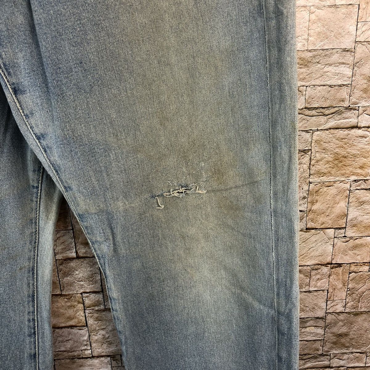Japanese Brand Style Basic Blue Distressed vintage Denim Pants #A963 Size US 32 / EU 48 - 11 Thumbnail