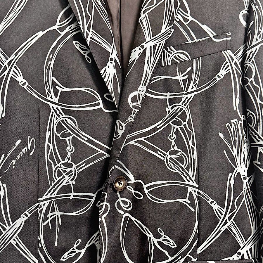 Gucci Authentic Gucci Tom Ford Runway Silk Equestrian Blazer Size 38R - 2 Thumbnail