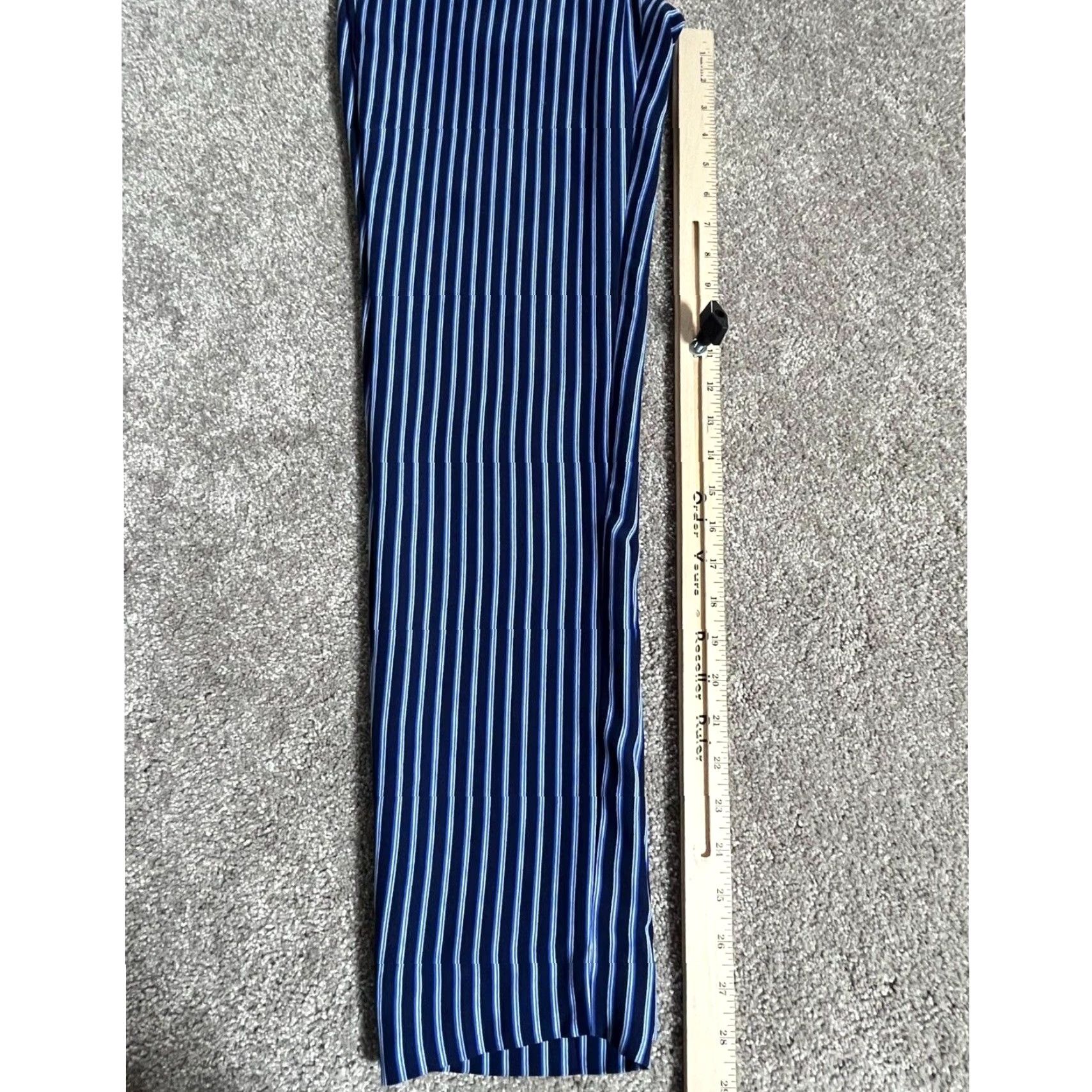 Banana Republic Banana Republic Dress Pants Sz 0 Blue Striped Flat Front Tapered Twill Polyester Business Workwear Women Size 25" / US 0 / IT 36 - 5 Thumbnail