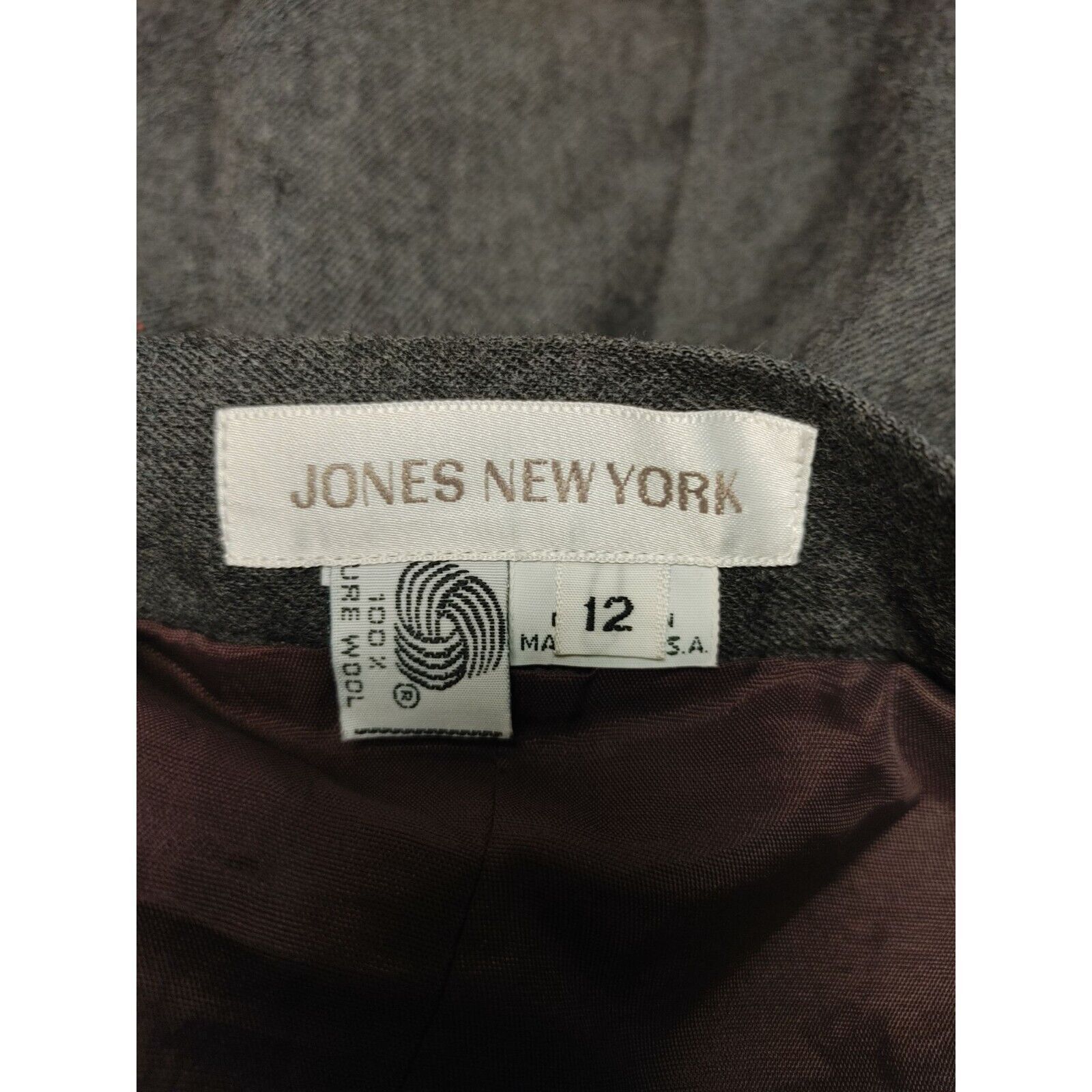 Jones New York Jones New York Women's Gray A-Line Pencil Skirt 12 Size 34" / US 12 / IT 48 - 3 Thumbnail
