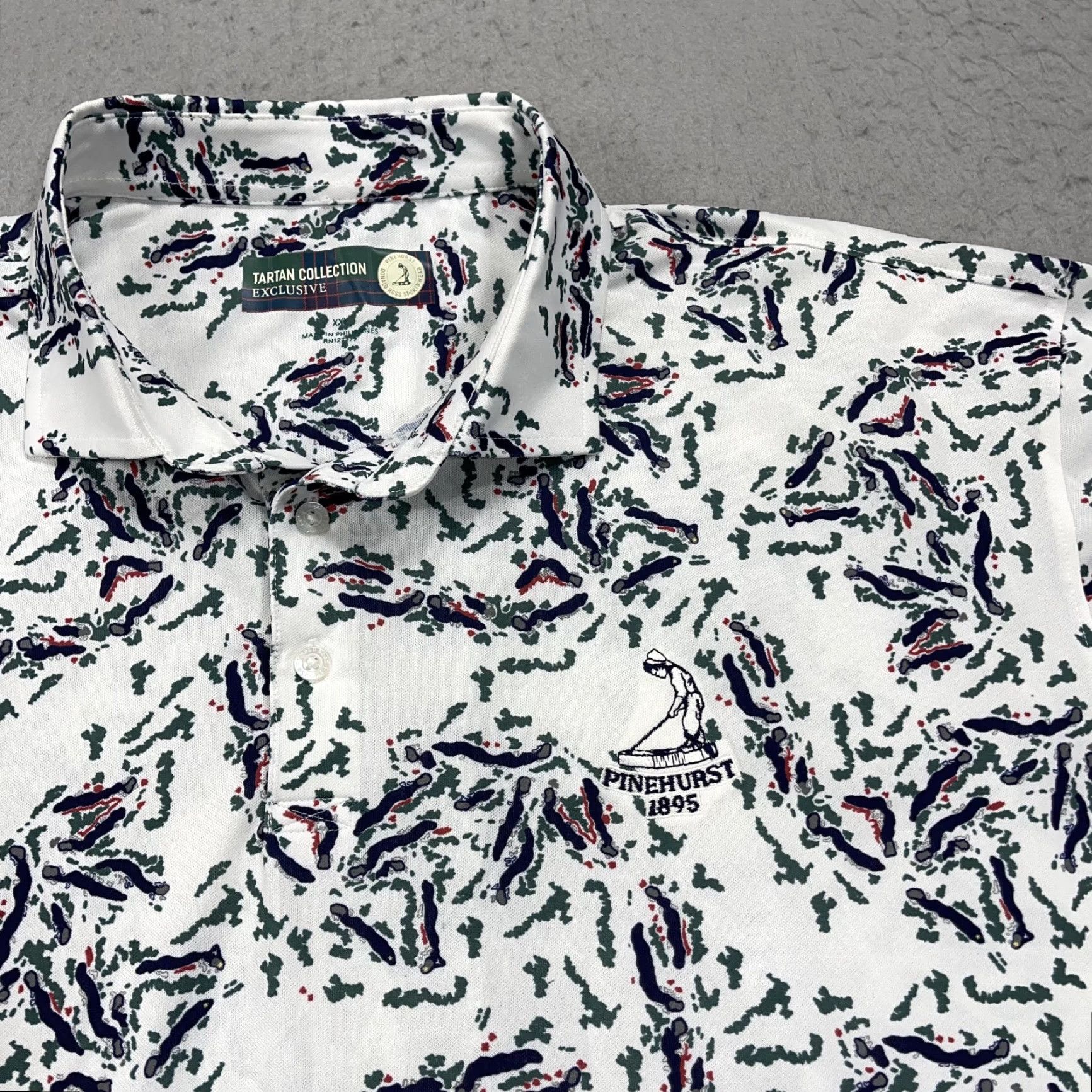 Vintage Pinehurst Polo Shirt Mens 2XL White Geometric Logo Polo Casual Sports Golf Shirt 2XL Mens Size US XXL / EU 58 / 5 - 3 Thumbnail