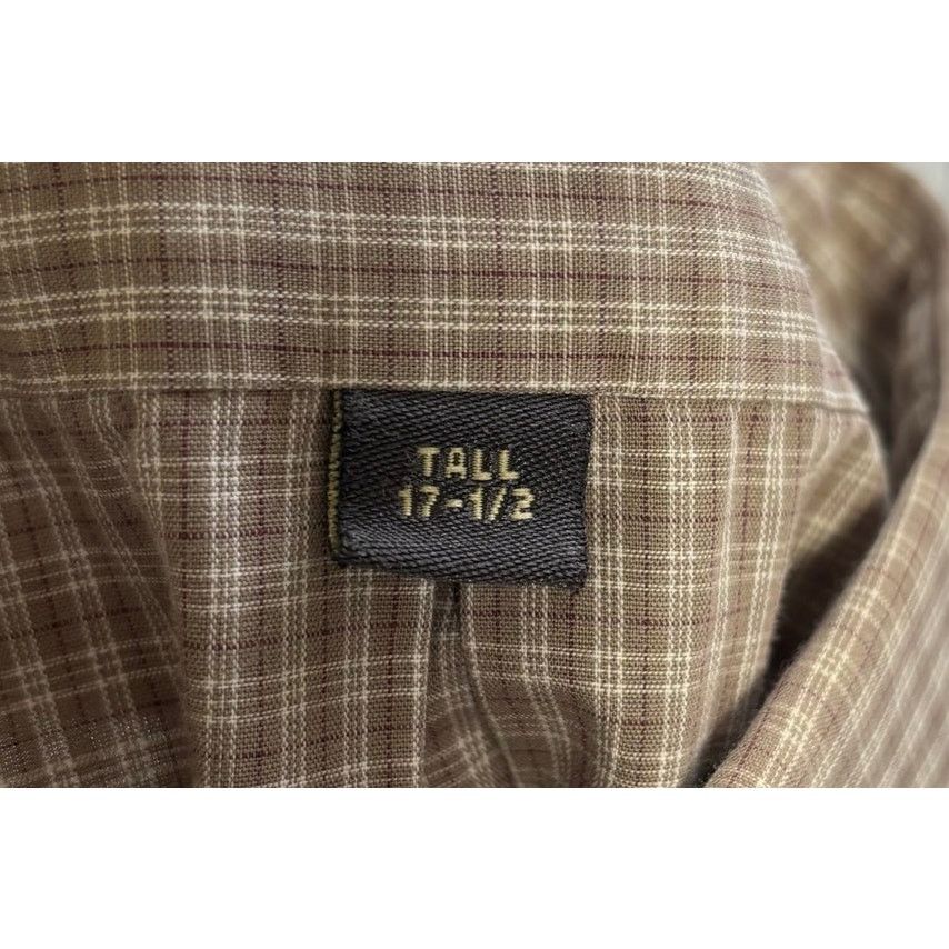 Other Menswear Alexander Lloyd Brown Plaid Button Shirt 17.5 Tall Size US XL / EU 56 / 4 - 13 Thumbnail