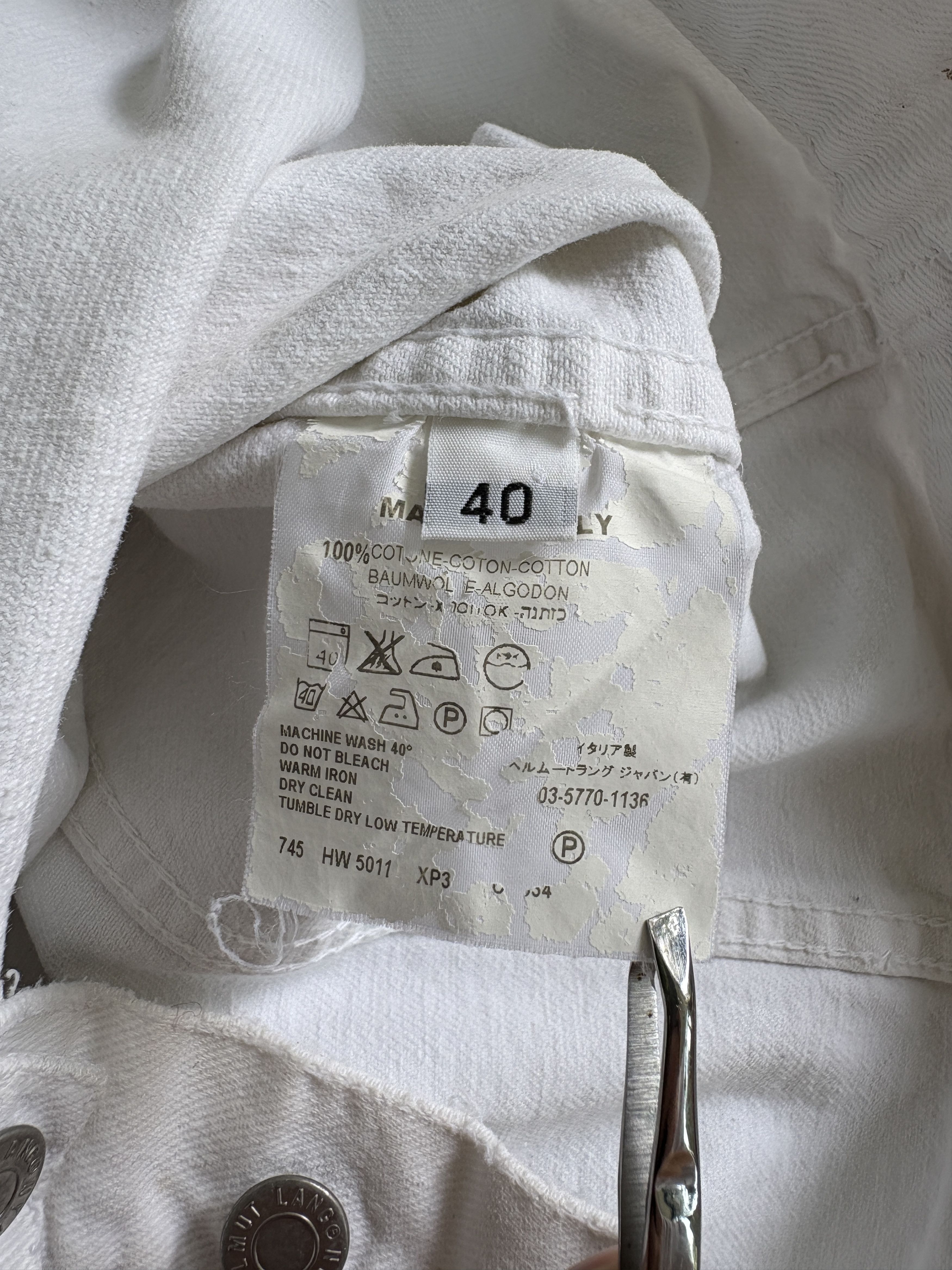Helmut Lang HELMUT LANG Vintage White Denim Jacket Size US S / EU 44-46 / 1 - 5 Thumbnail