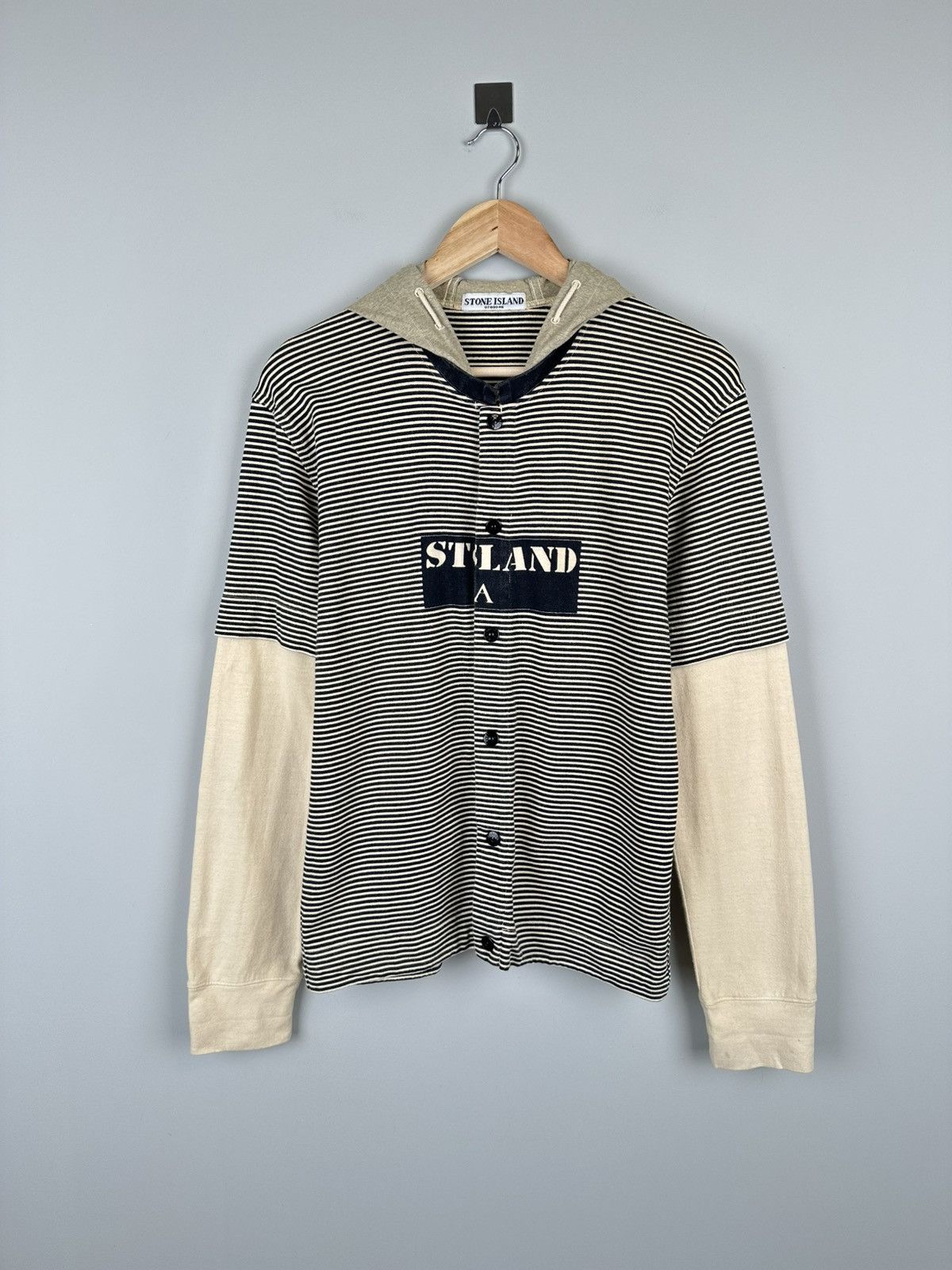 Stone Island × Vintage 90s Vintage Stone Island Hooded Snap Hoodie Size US S / EU 44-46 / 1 - 2 Thumbnail