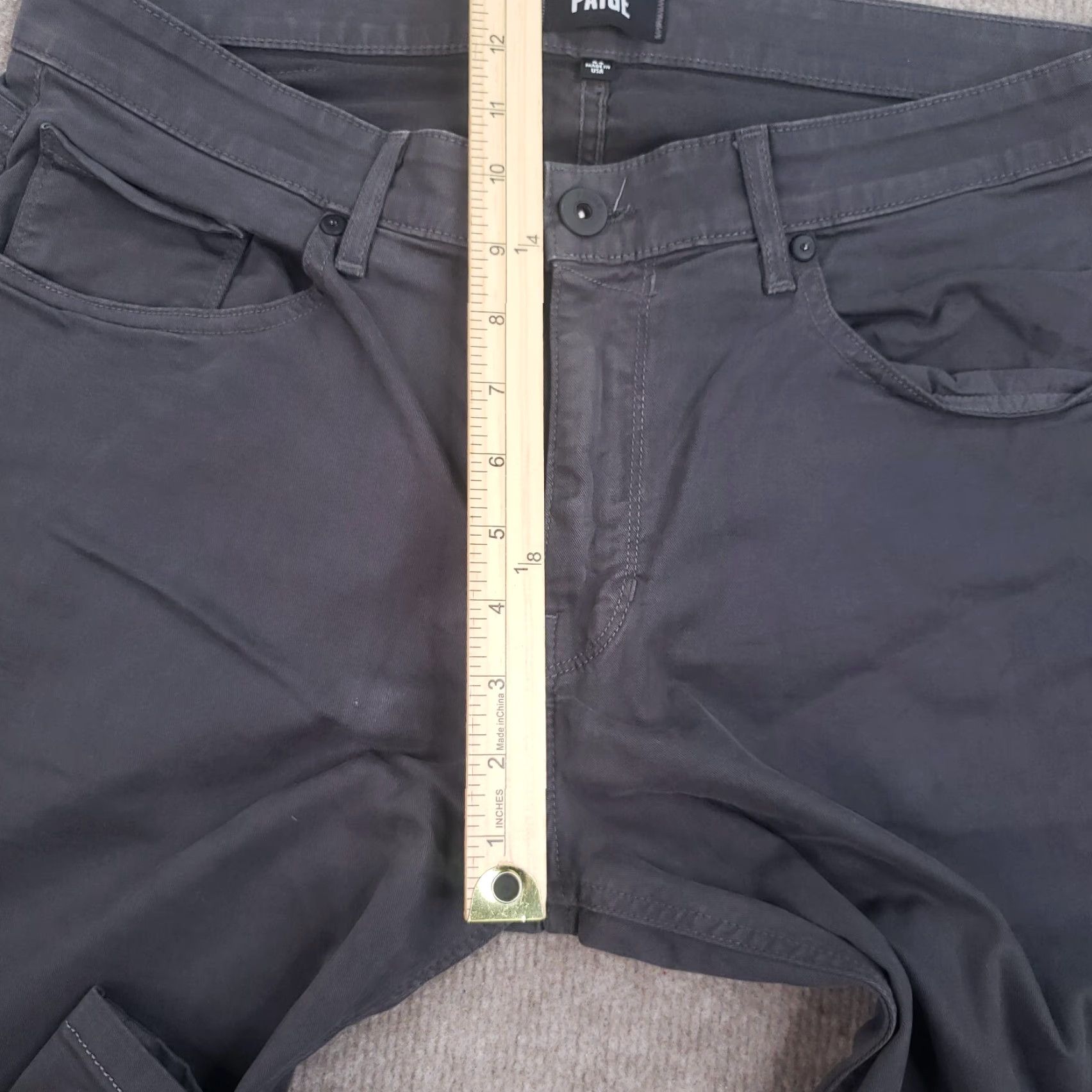 Paige Paige Mens Chino Pants 33x25 Extra Large XL Gray Flat Front Casual Straight Size US 33 - 6 Thumbnail