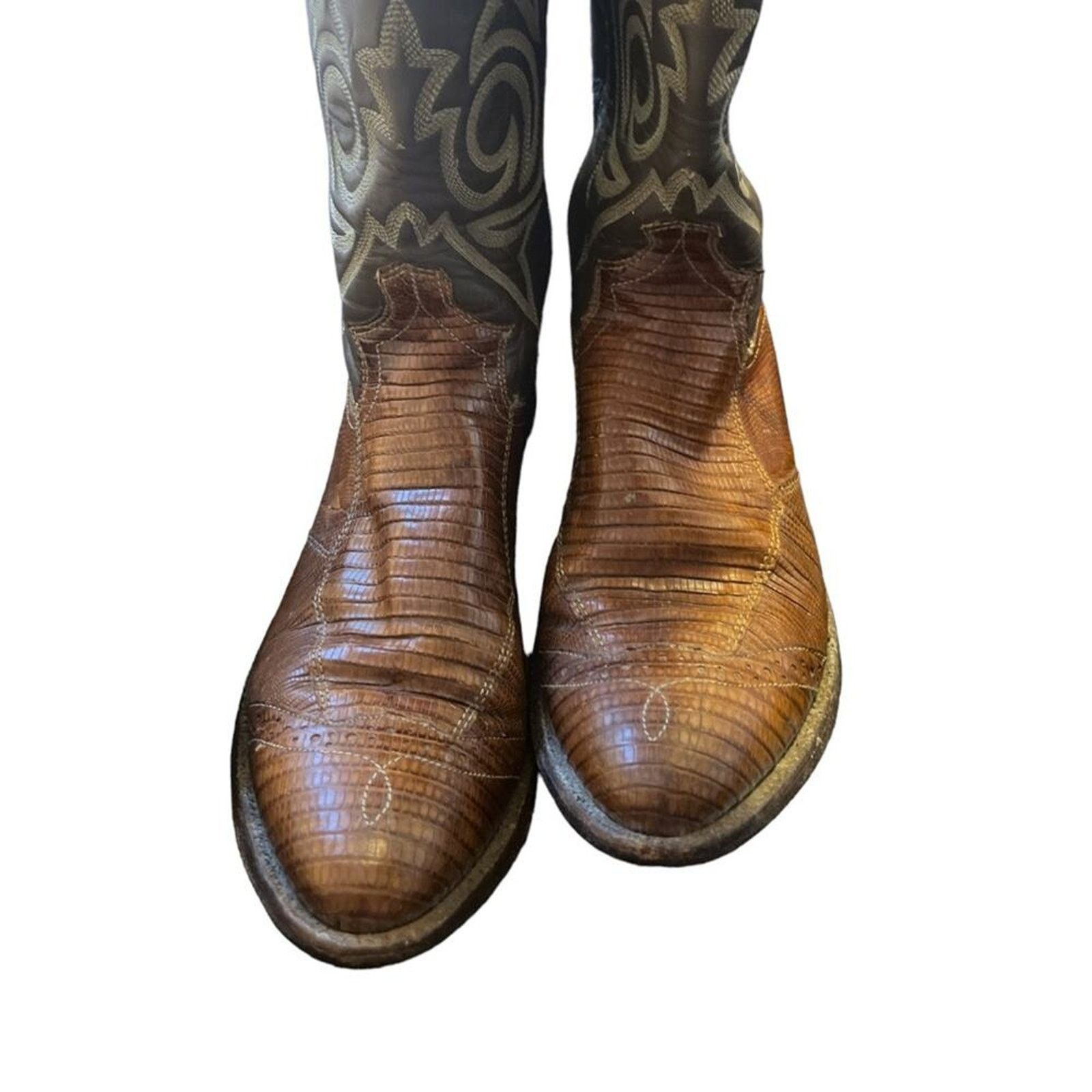 Justin Boots Vintage Justin Two-Toned Lizard Skin Boots Size US 6 / IT 36 - 2 Thumbnail