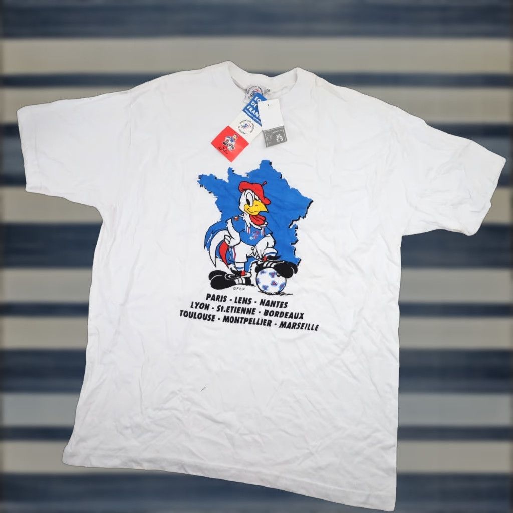 VINTAGE Federation of France Football NWT Mens XL Graphic T Shirt White