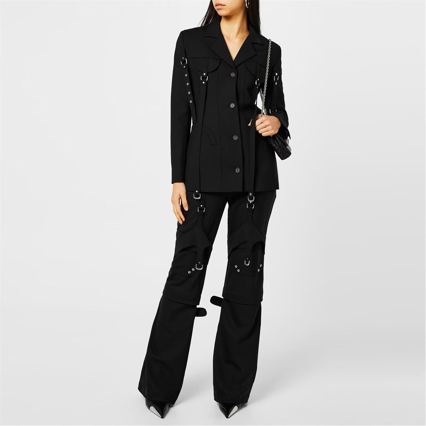 Off-White o1g2r1mq1224 Belted Cargo Trousers in Black Size 27" / US 4 / IT 40 - 5 Thumbnail