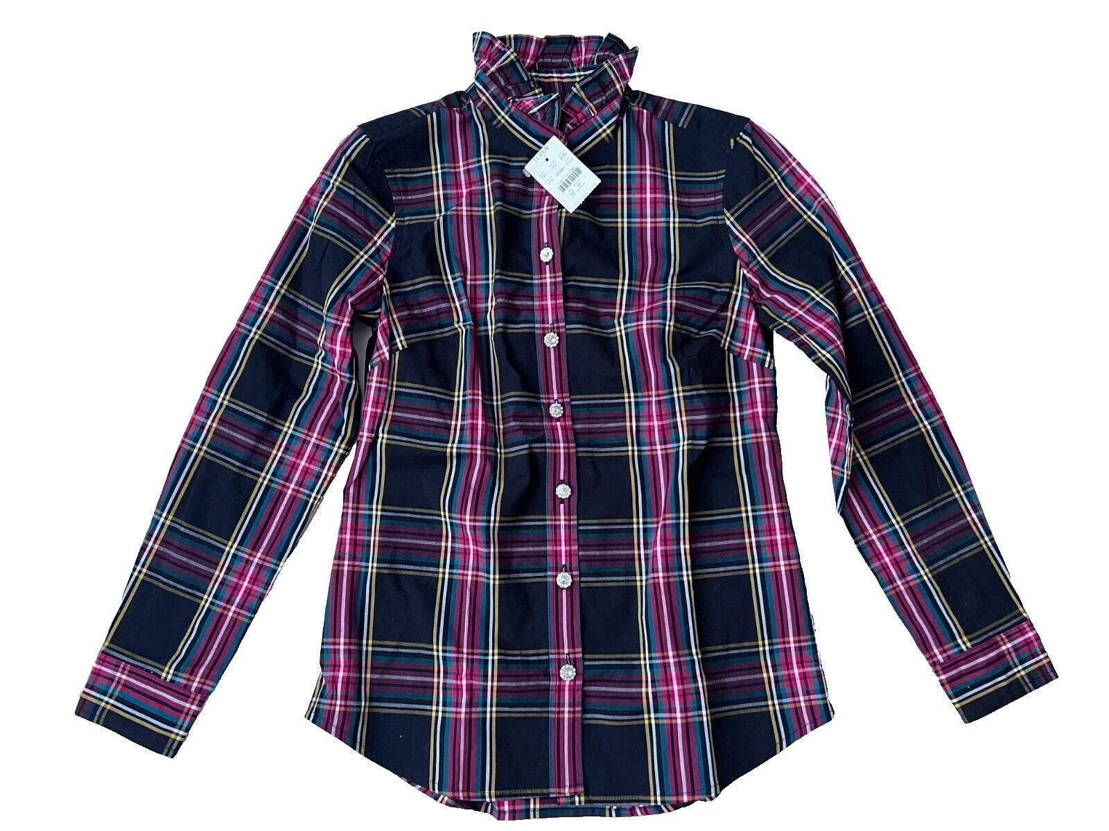 J.Crew J. Crew Petite Stewart Tartan Plaid Jeweled Shirt PXXS Size XXS / US 00 / IT 34 - 2 Thumbnail