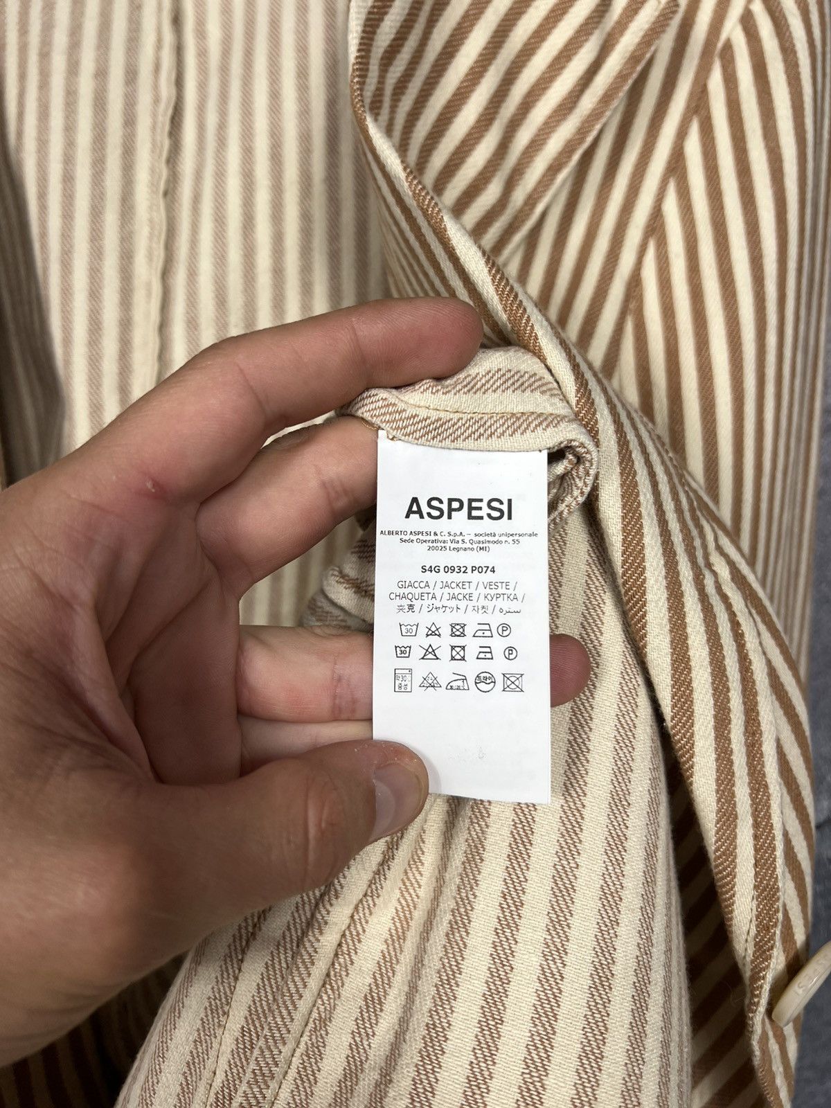 Aspesi Aspesi One Button Striped Cotton Blazer Jacket Size US M / EU 48-50 / 2 - 9 Thumbnail