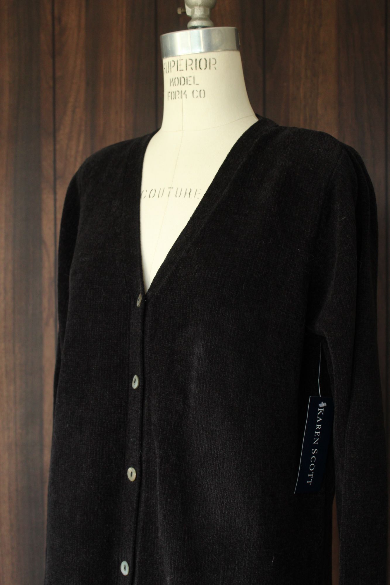 Vintage Vintage 1990s 2000s Sweater, NWT Karen Scott Black Chenille Size S / US 4 / IT 40 - 7 Thumbnail