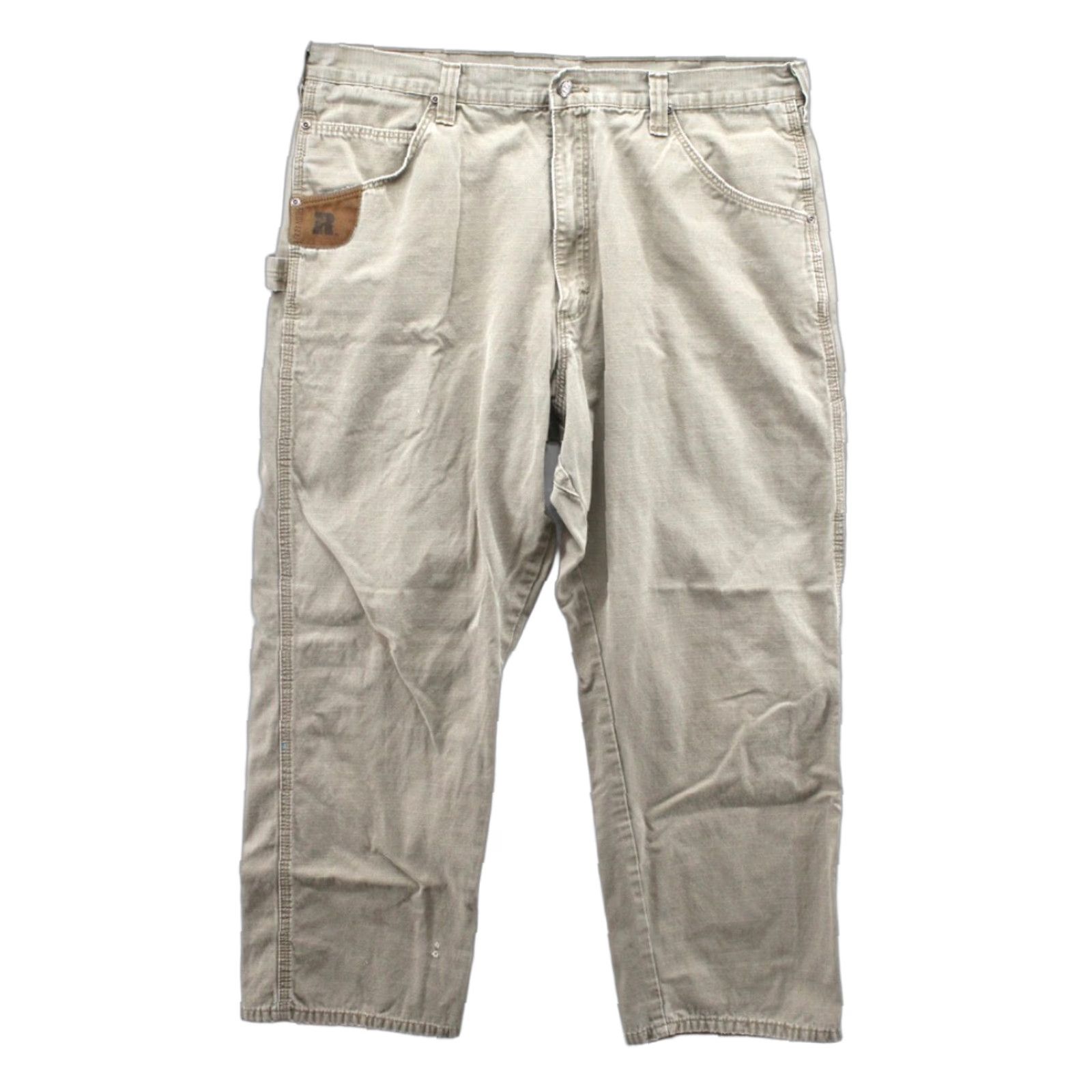 Wrangler Wrangler Riggs WorkWear Men 40 x 29 Khaki Brown Cotton Work Pants Flat Front Zip Pockets Solid Color USA Work Wear 3W020BR Mens Size US 40 / EU 56 - 1 Thumbnail