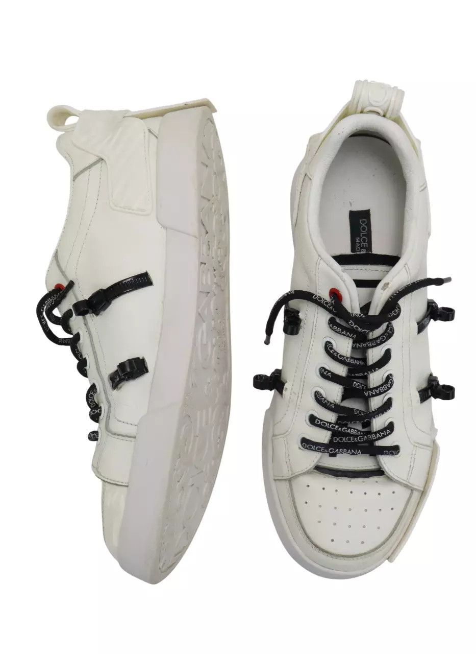 Dolce & Gabbana DOLCE & GABBANA Sneakers Men's EU 42 White Leather Low Top Size US 9 / EU 42 - 4 Thumbnail