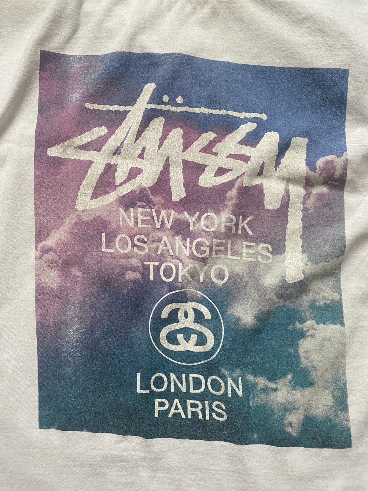 Stussy × Vintage Vintage Stussy Y2K big logo tee shirt rare Sakura! Size US M / EU 48-50 / 2 - 2 Thumbnail