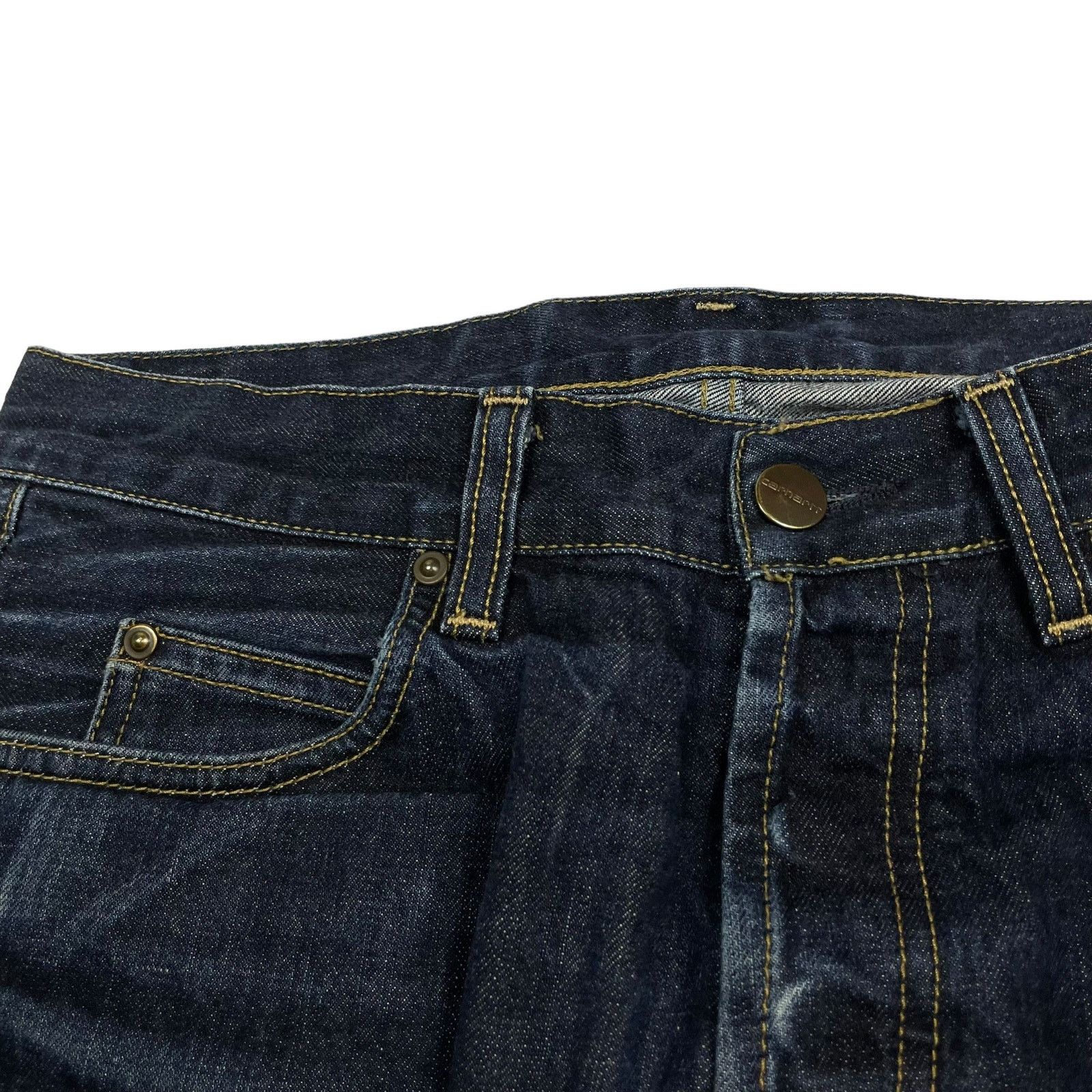 Carhartt × Vintage Carhartt Men's Navy Cotton Denim Straight Texas Pants 29x32 Size US 29 - 3 Thumbnail